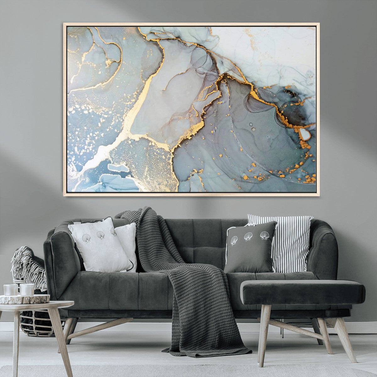 Large Abstract Marble Wall Art Canvas Print for Living Room