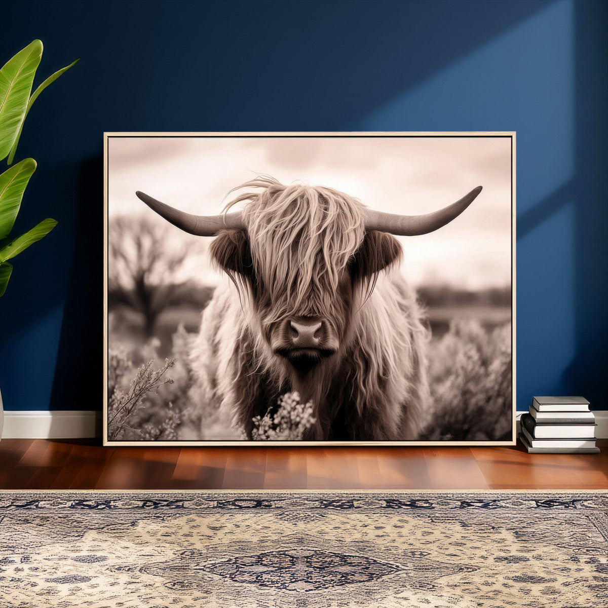 Scottish Cow Longhorn Wall Art Canvas Print