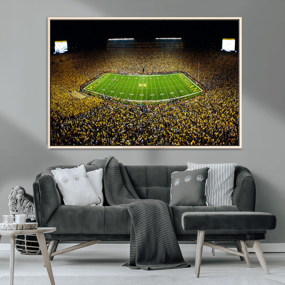 Stadium in Michigan Wall Art Canvas Print, Framed American