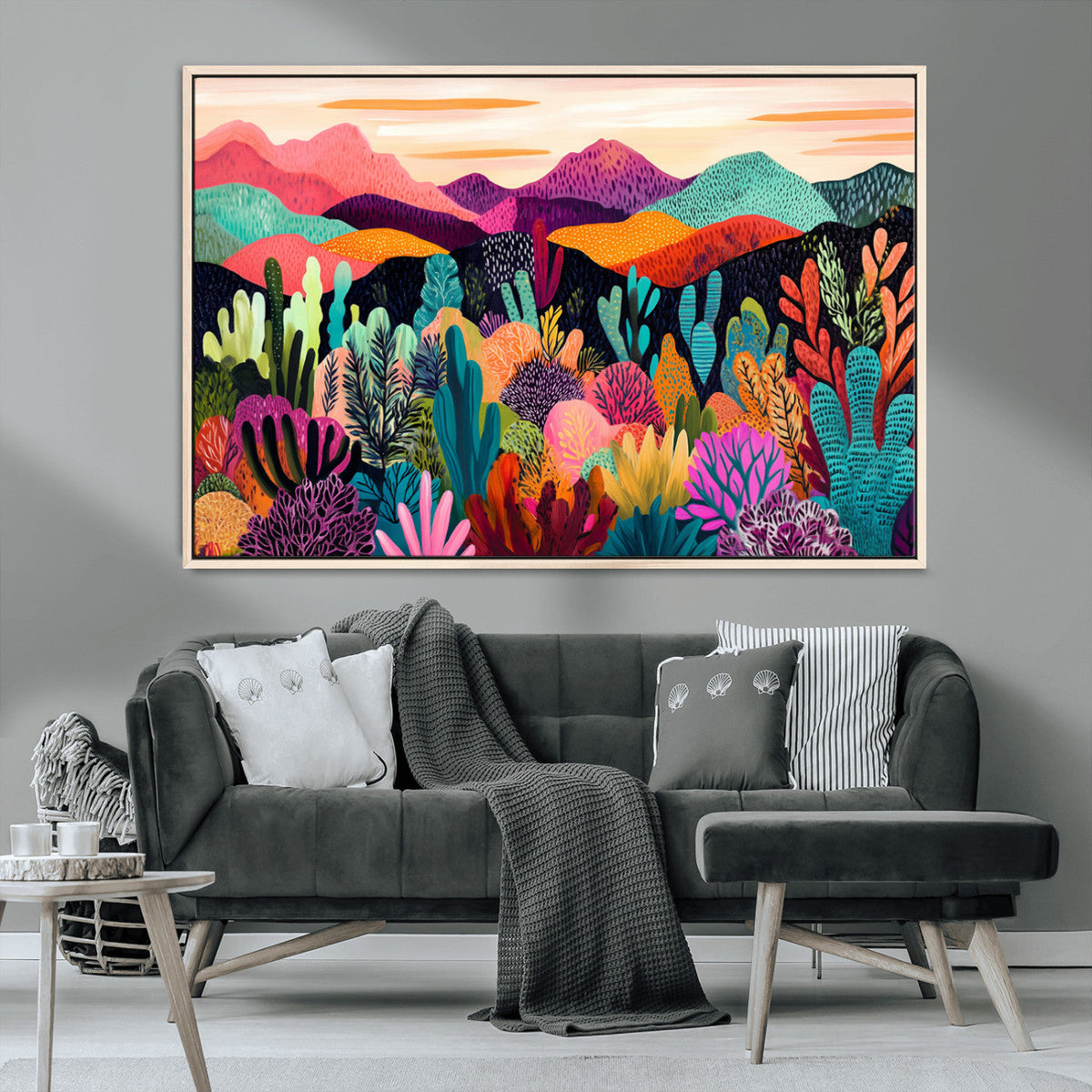 Abstract Kusama Print - Landscape Canvas Wall Art Print -