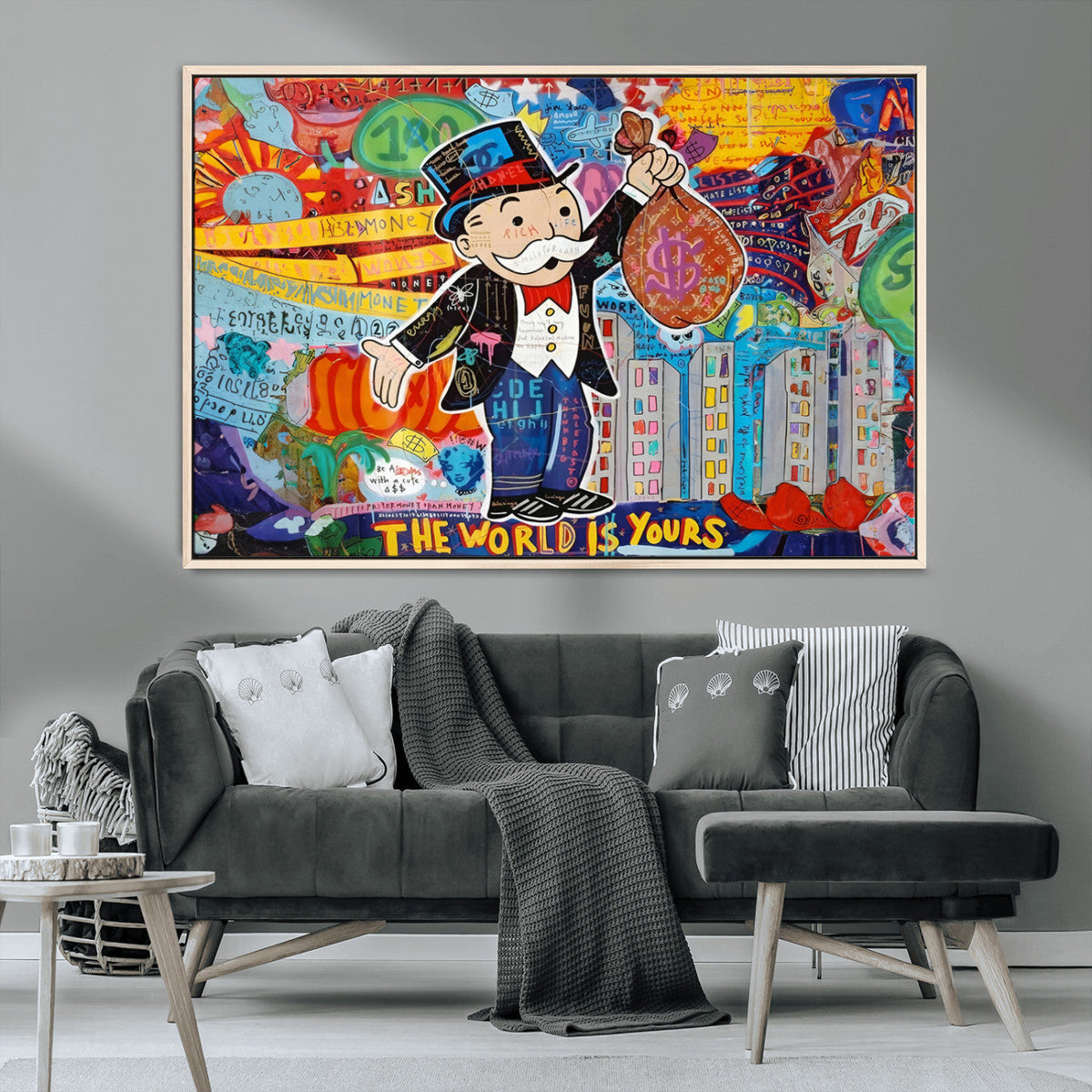 Pop Art Monopoly Man Canvas Wall Art Print - Bold and