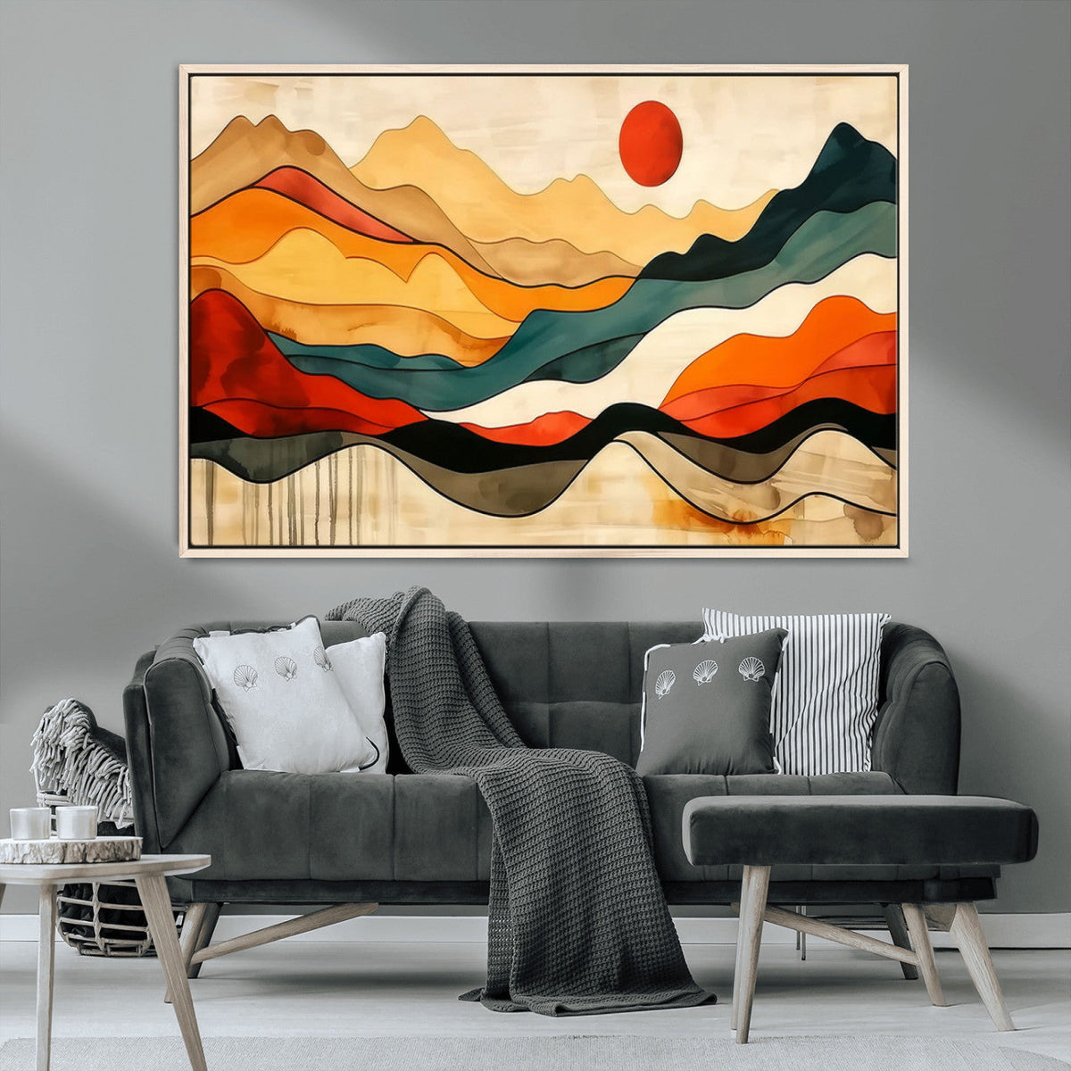 Mid Century Wall Art Print - Abstract Woodland Print -