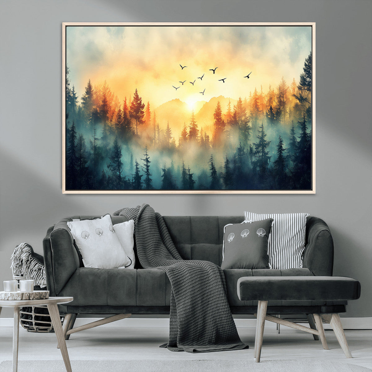 Abstract Forest Wall Art Print- Serene Nature Canvas Print