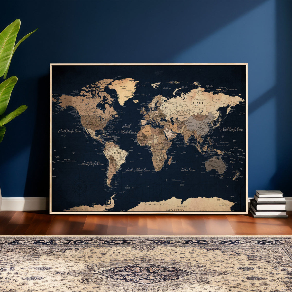 World Map Canvas Print – Detailed Map of the World Wall Art