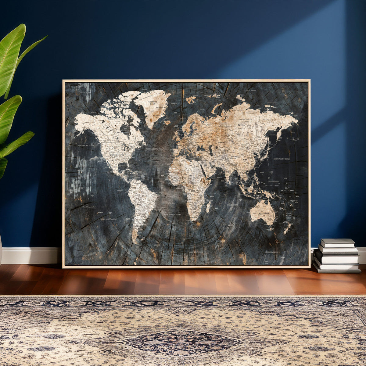 World Map Canvas Print – Detailed Map of the World Wall Art
