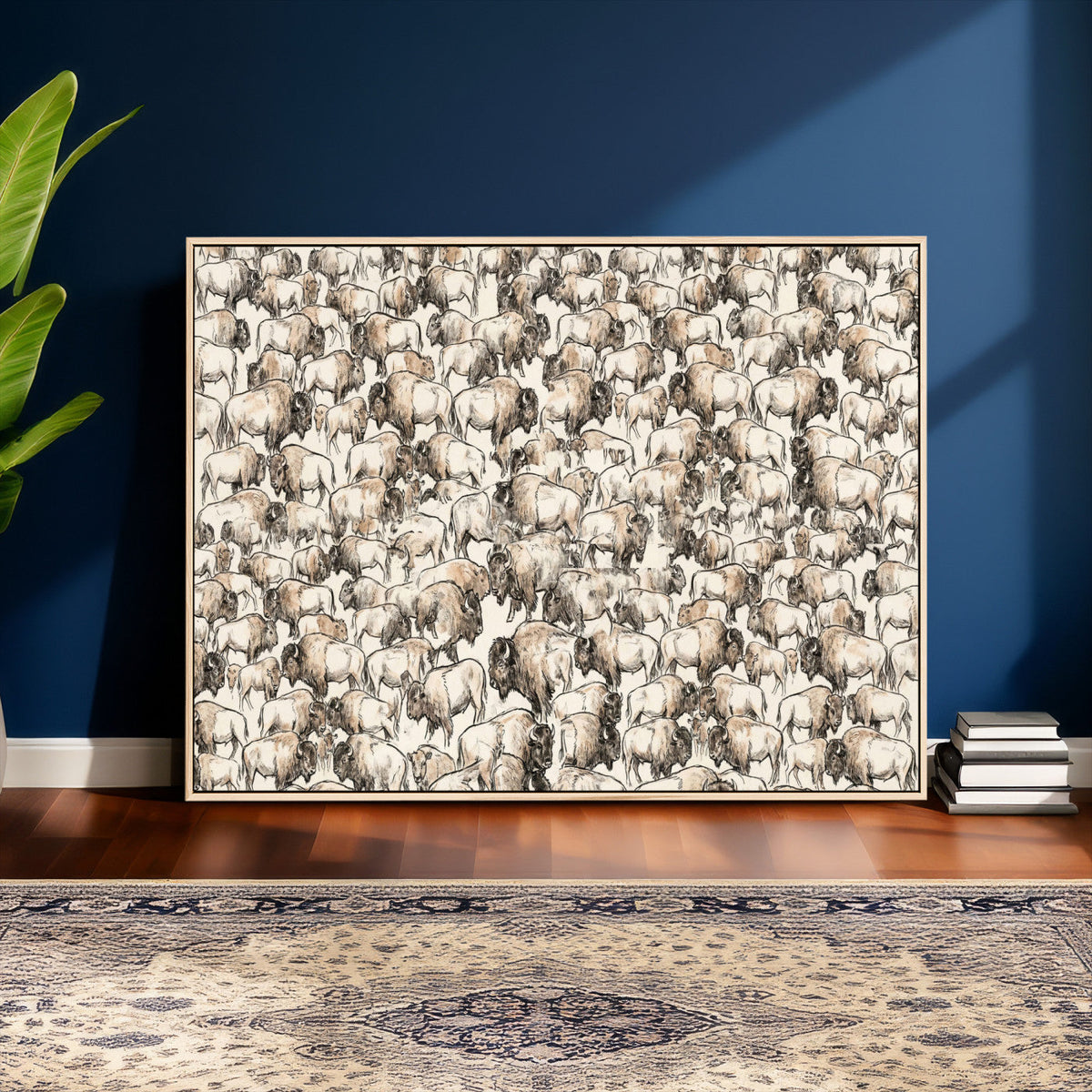 American Bison Canvas Print - Abstract Buffalo Wall Art