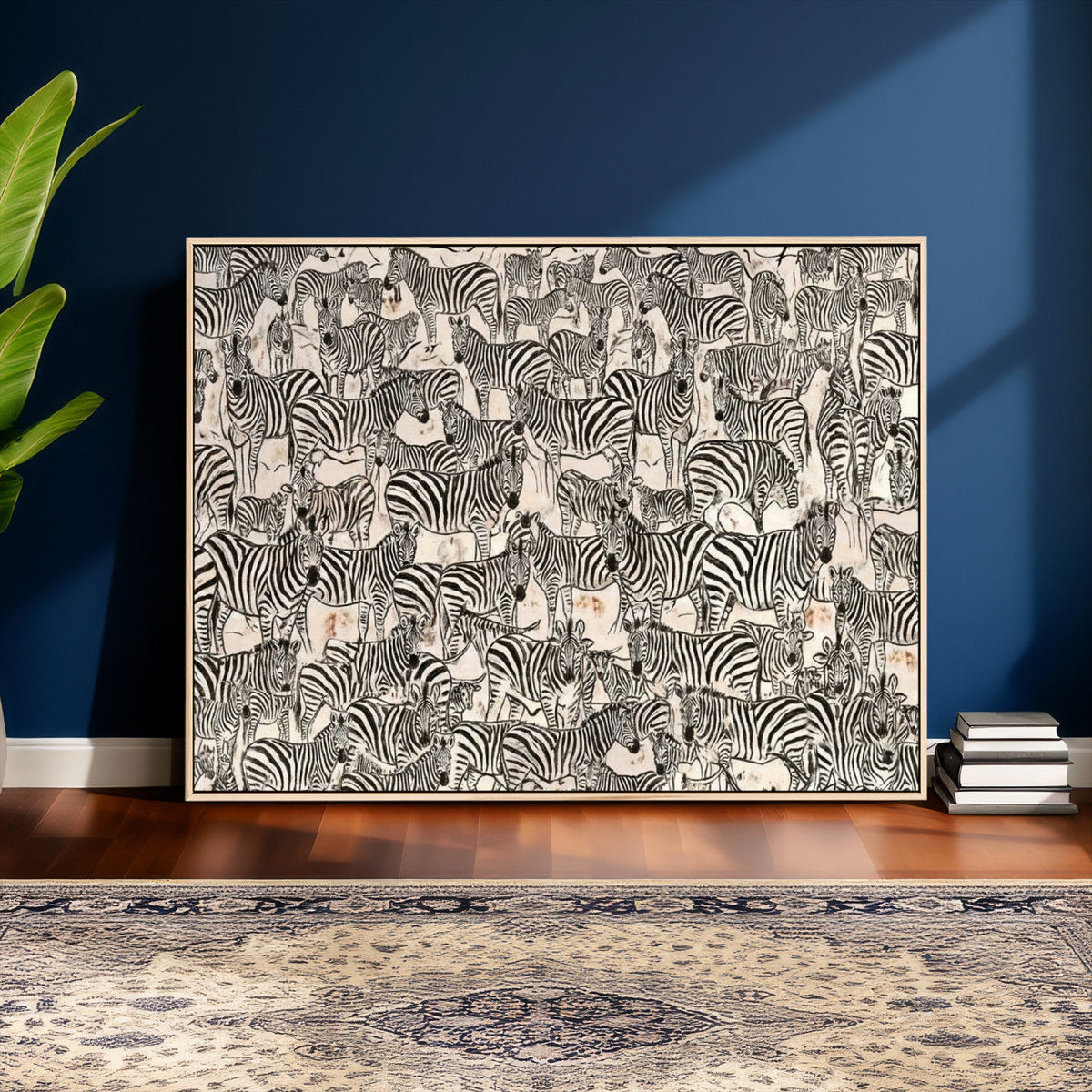 Abstract Zebra Wall Art Canvas Print for Farmhouse Decor