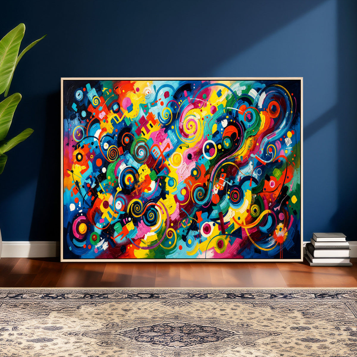 Geometric Abstract Wall Art Canvas Print, Bold Color