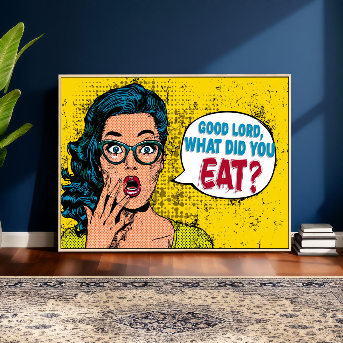 Pop Art Print Bathroom Sign Wall Art Canvas Print — Funny