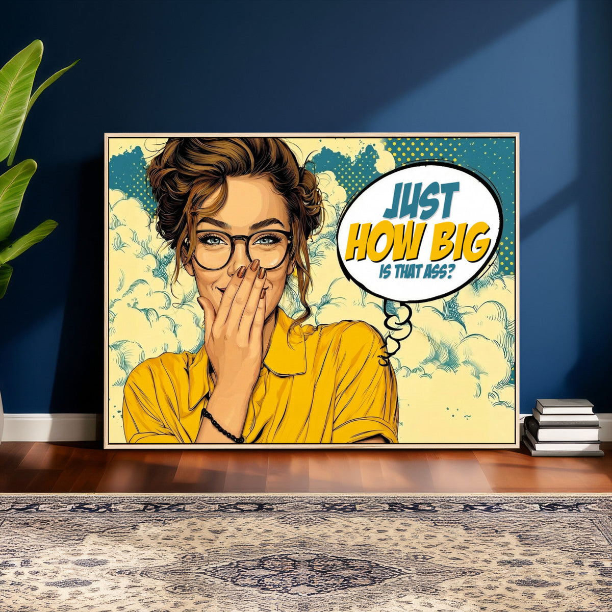 Pop Art Print Bathroom Sign Wall Art Canvas Print — Funny