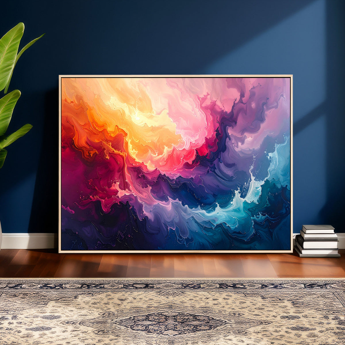 Colorful Abstract Canvas Wall Art Print, Vibrant Popup Color Art Print