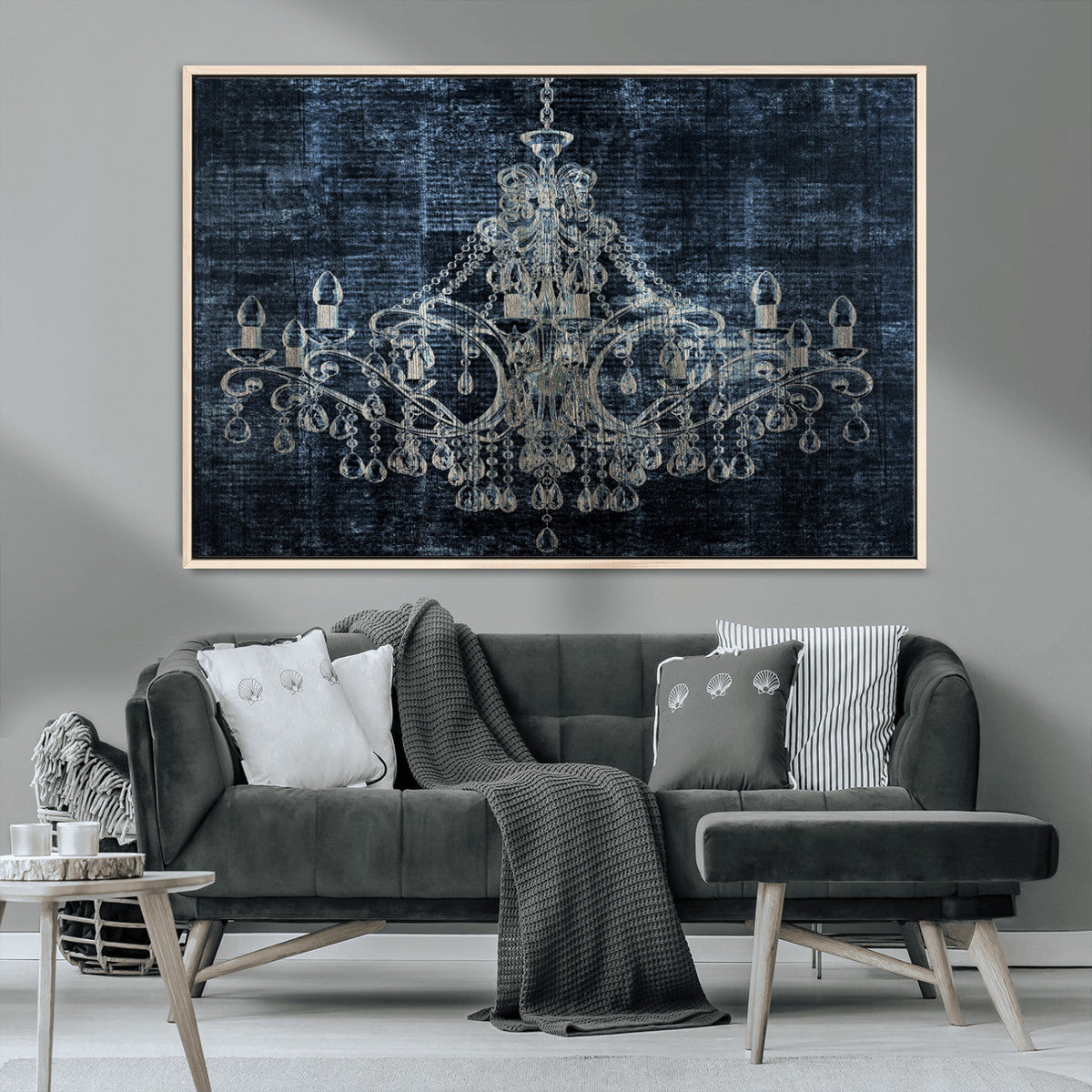 Dark Chandelier Wall Art Canvas Print