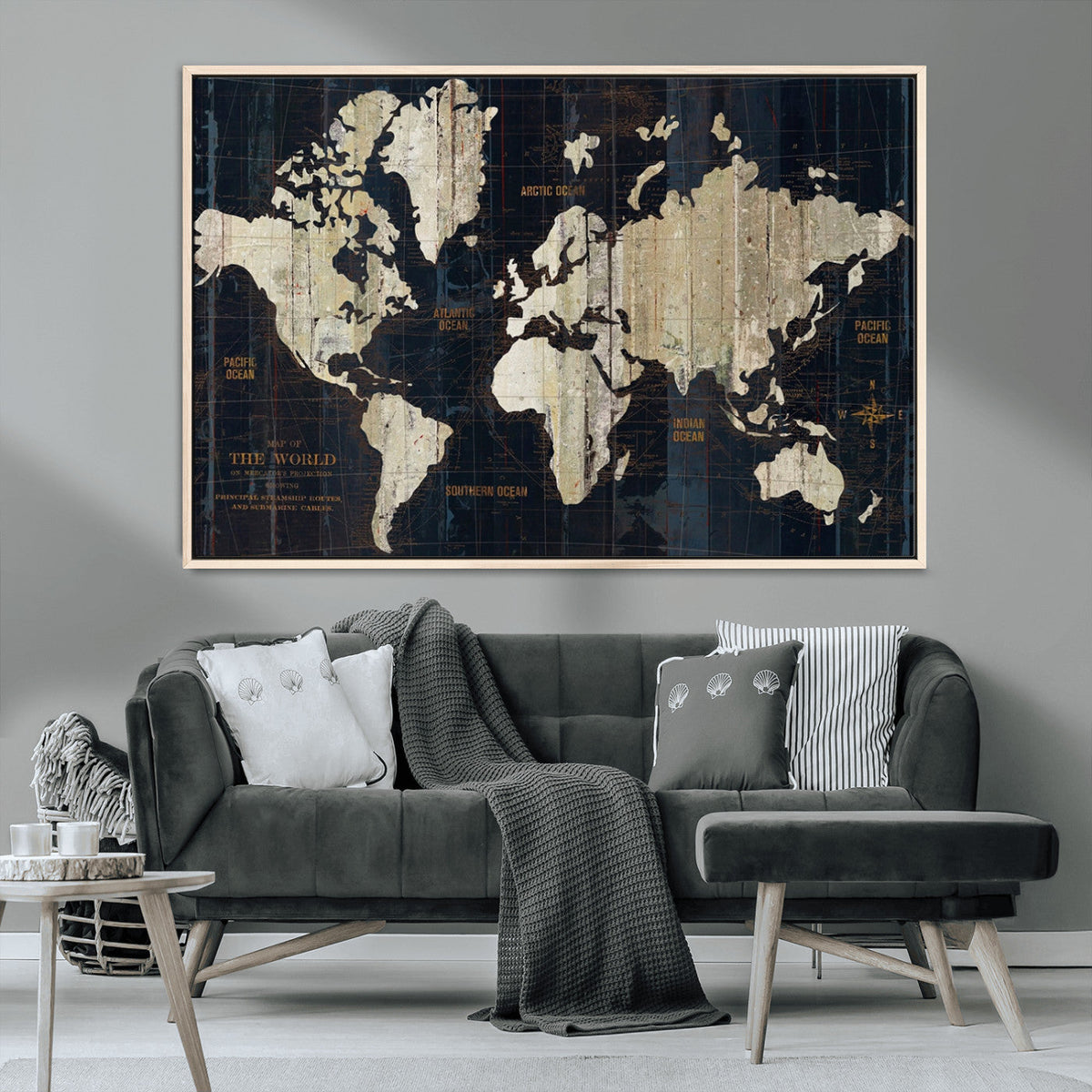 World Map Canvas Print – Detailed Map of the World Wall Art