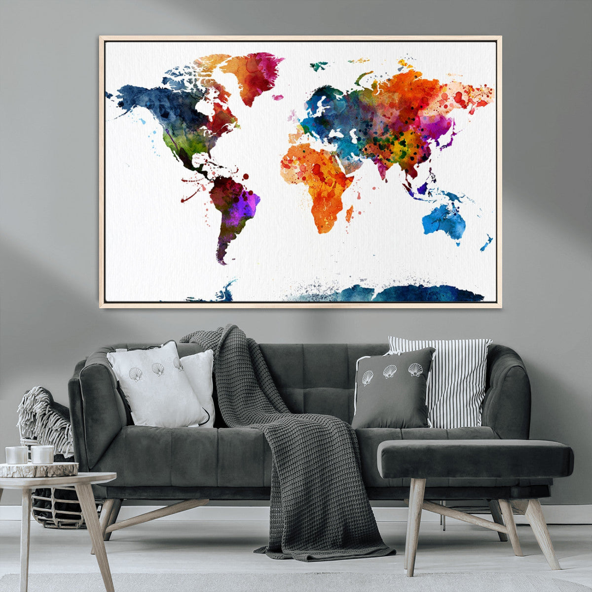 World Map Canvas Print – Detailed Map of the World Wall Art