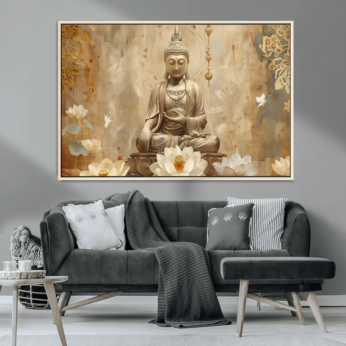 Buddha Wall Art Canvas Print, Buddha Meditation Room Decor,