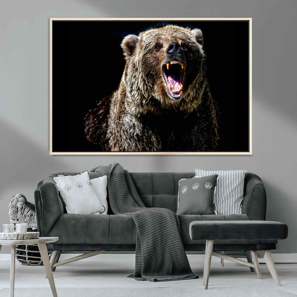Grizzly Bear Canvas Print | Wildlife Wall Art for Cabin