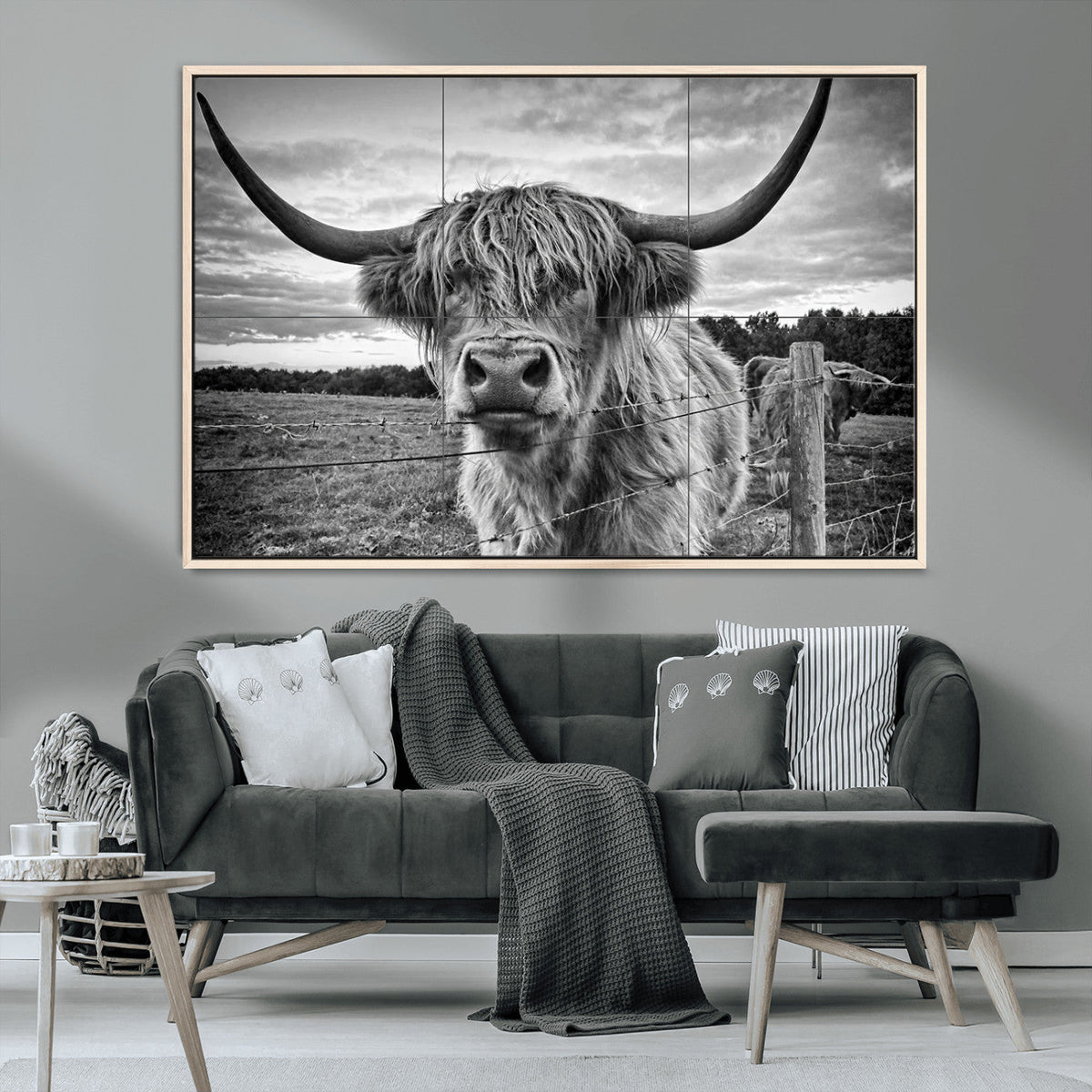 Scottish Highland Cow Wall Art Canvas Print | Ready to Hang