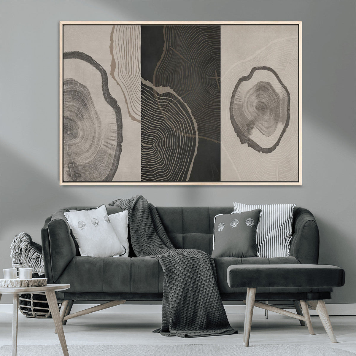 Minimalist Tree Rings Wall Art | Modern Abstract Canvas