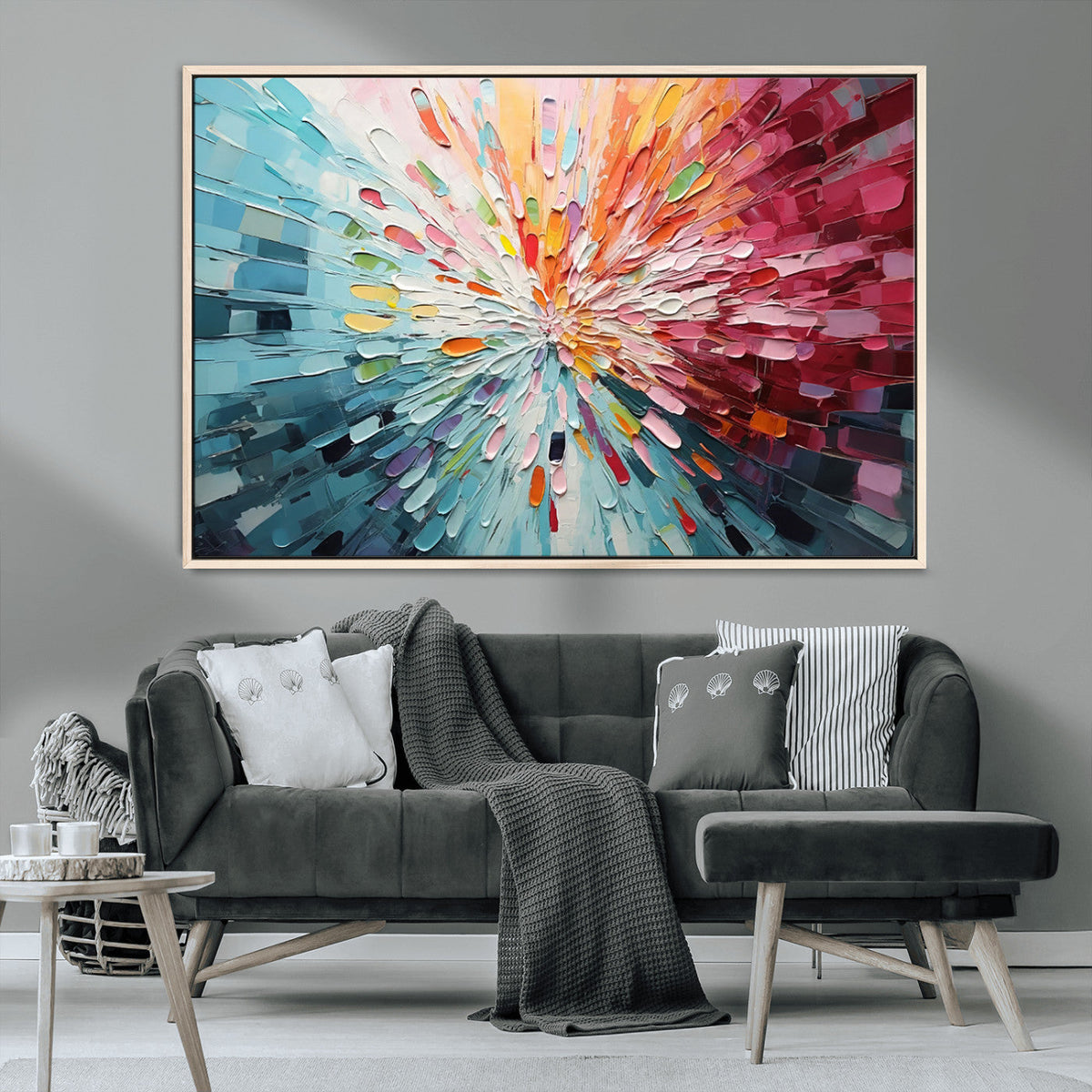 Radiant Bloom Abstract Floral Wall Art Canvas Print -