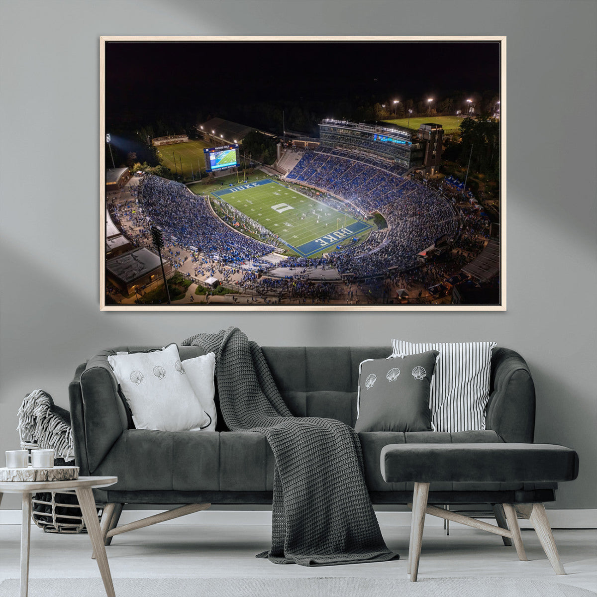 Duke University Blue Devils Football Print Canvas - Durham