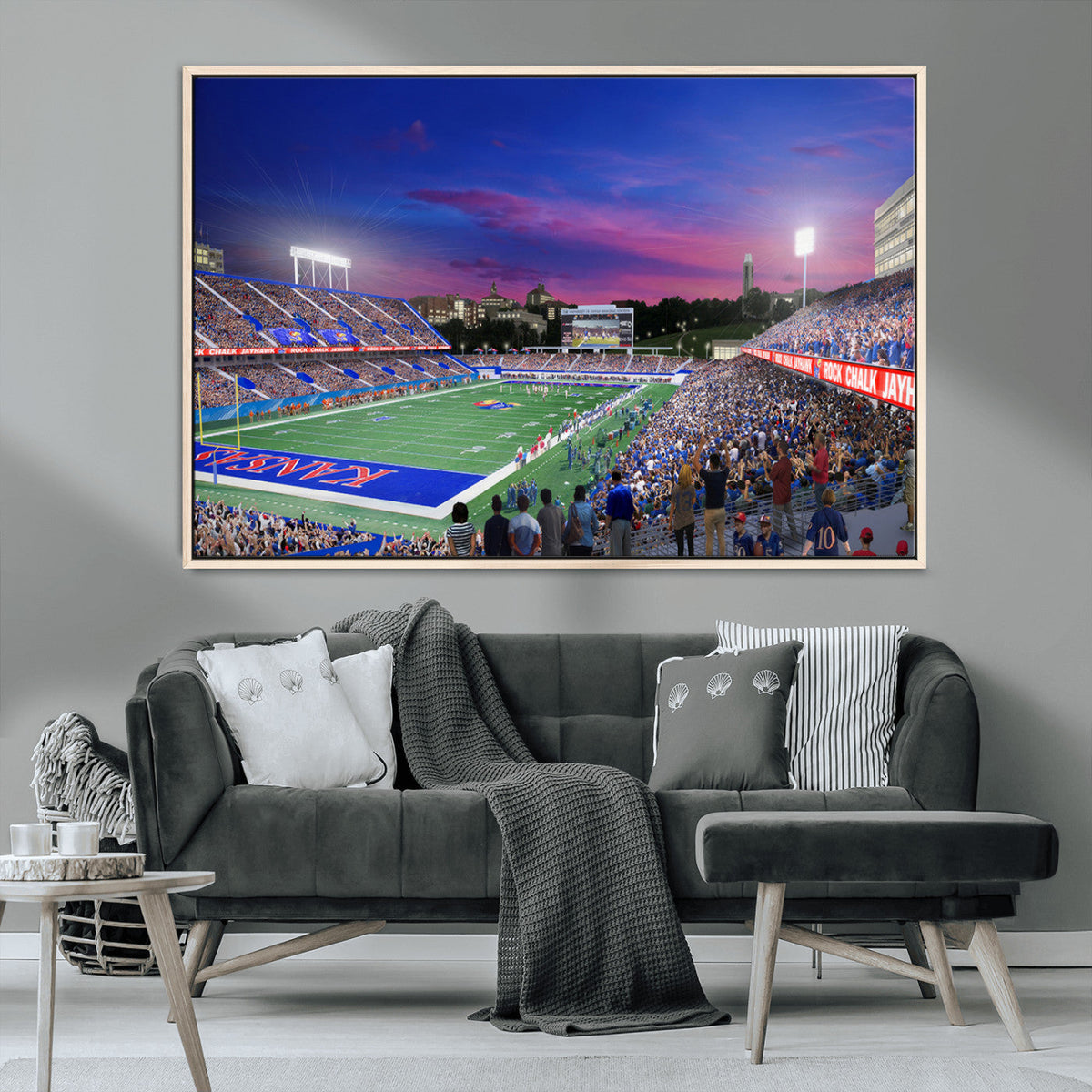 University of Kansas Jayhawks Football Team Print Canvas-