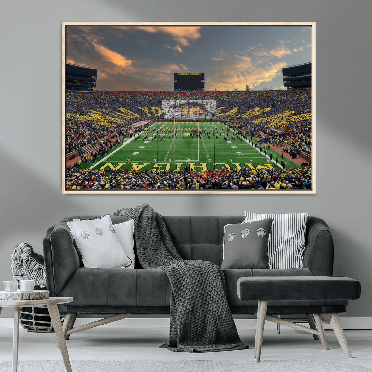 University of Michigan Wolverines Print Canvas, Football