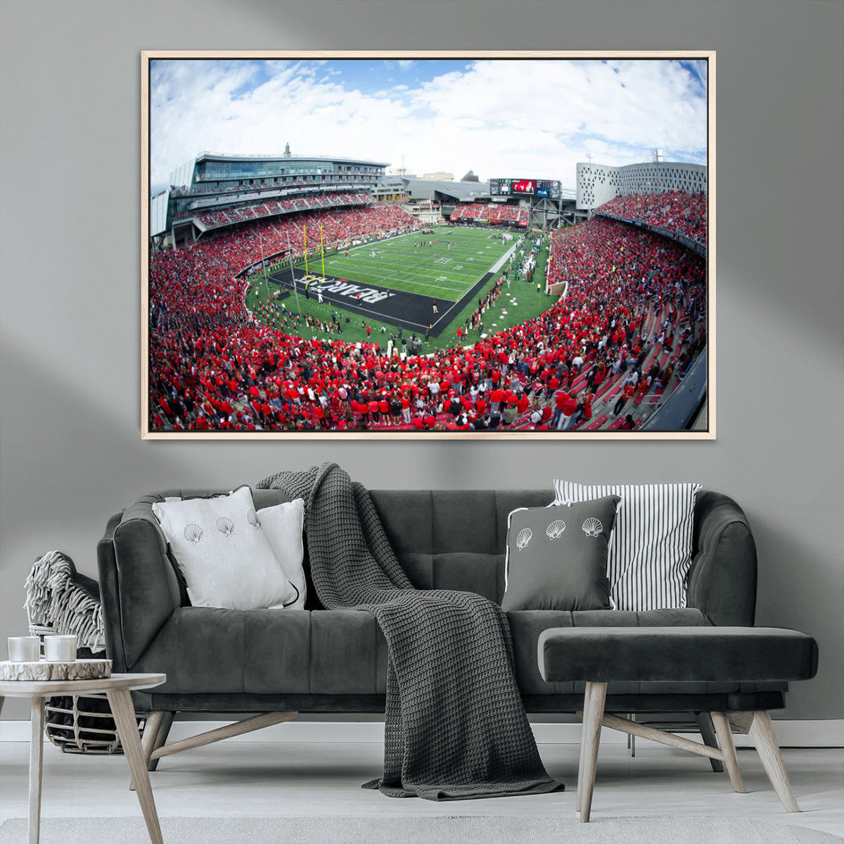 Cincinnati Bearcats Football Team Print - Nippert Stadium Wall Art Canvas Print