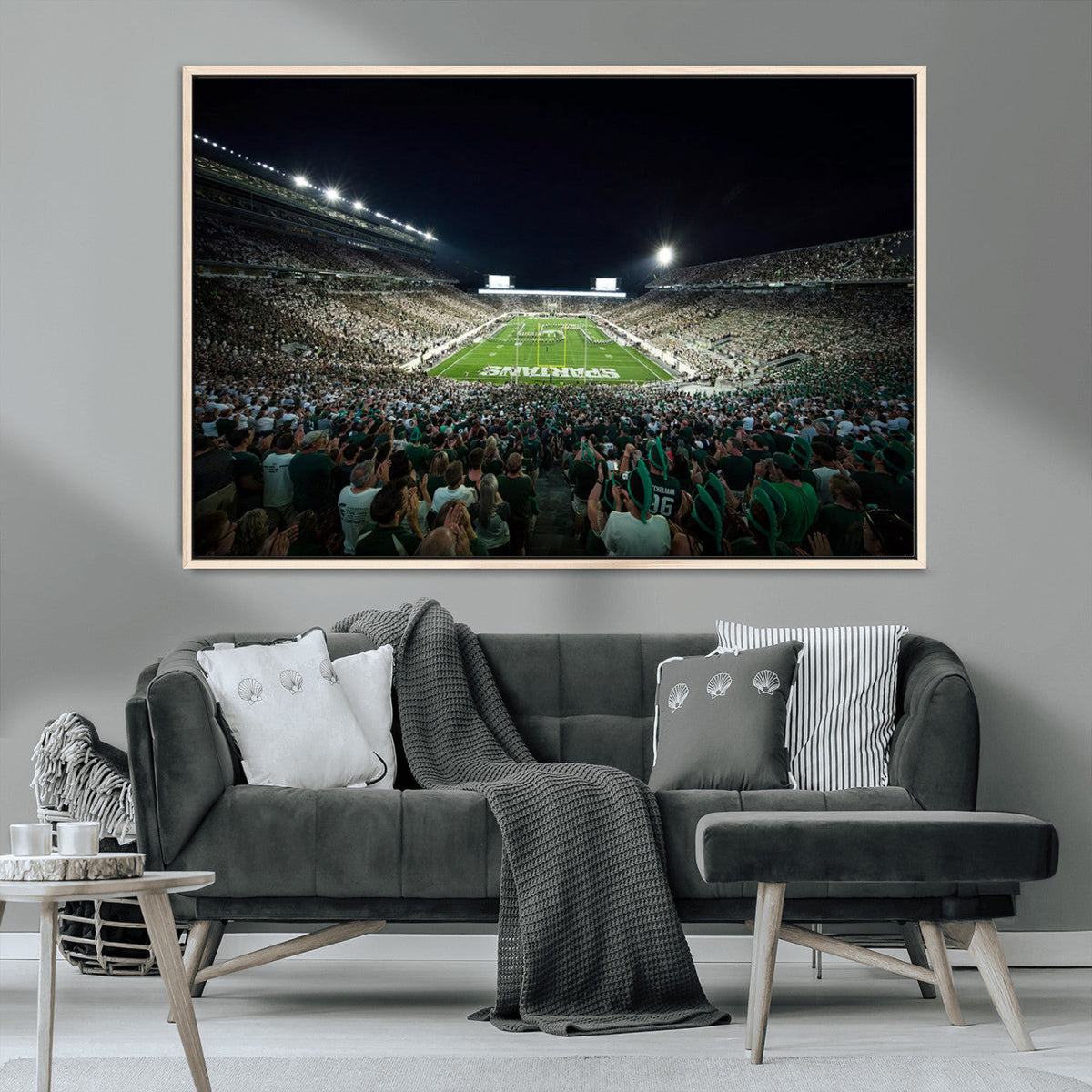 Framed Michigan State Spartans Football Team Print - East