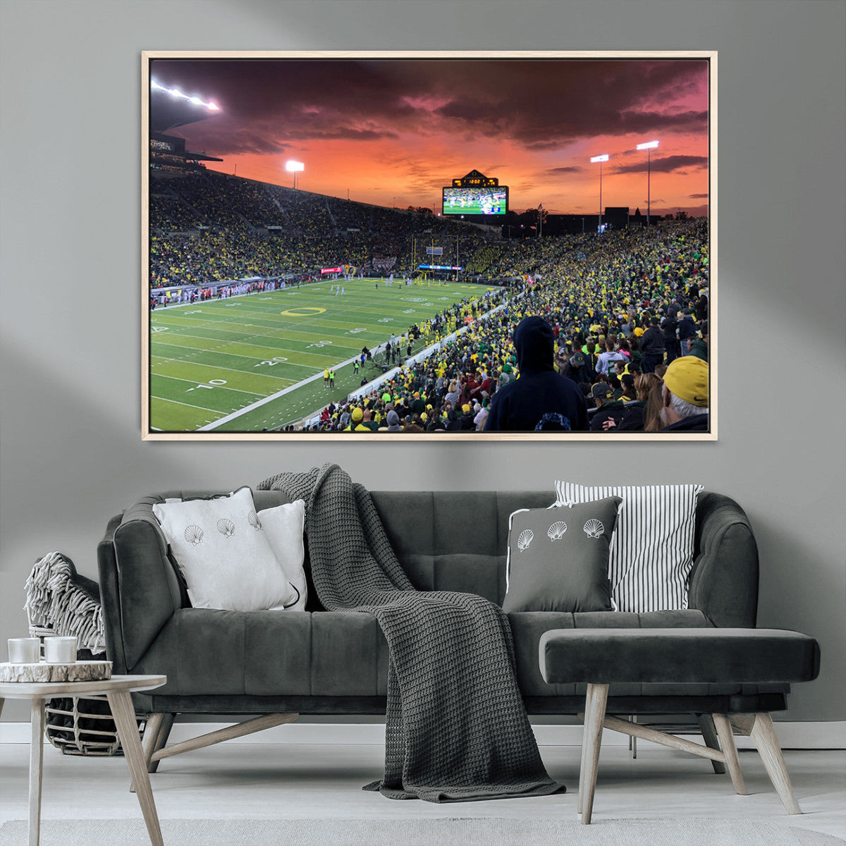 Eugene Autzen Stadium Canvas Wall Art Print – Sunset Over