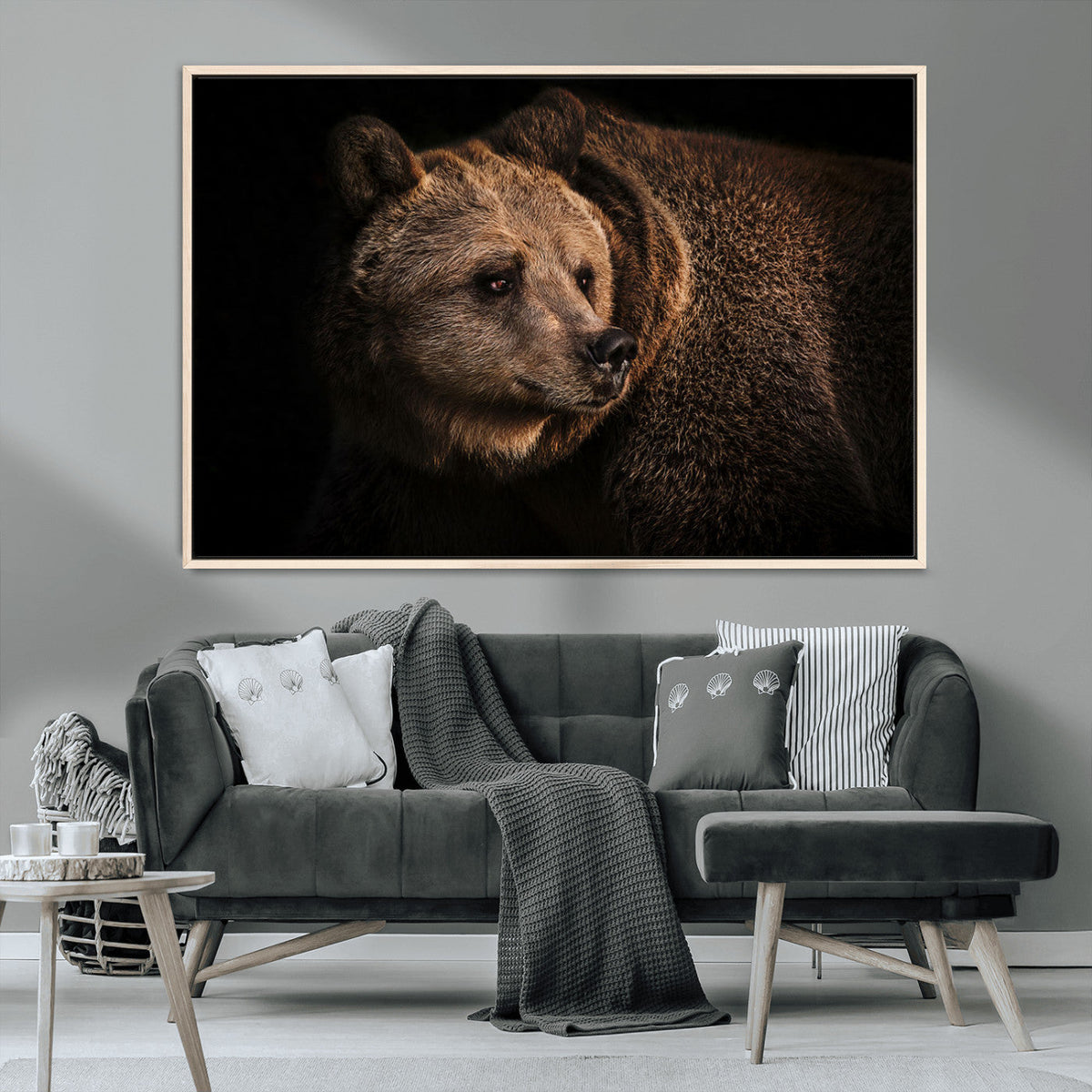 Wild Grizzly 399 Bear Canvas Wall Art Print, Bear Animal