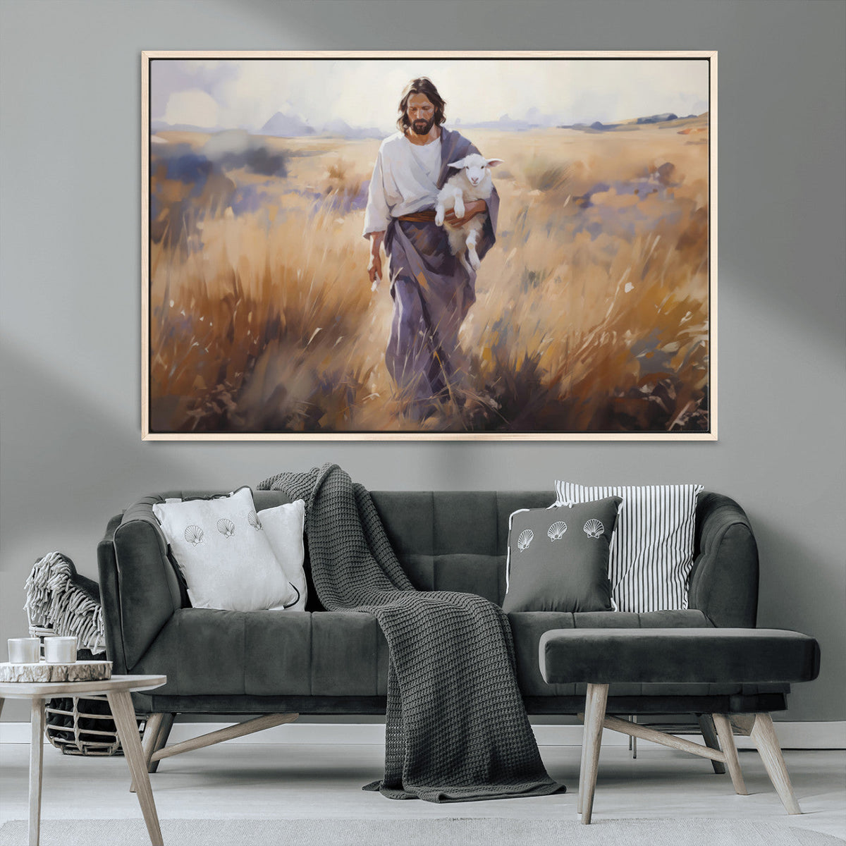 Jesus the Good Shepherd Wall Art Canvas Print - Lost Lamb