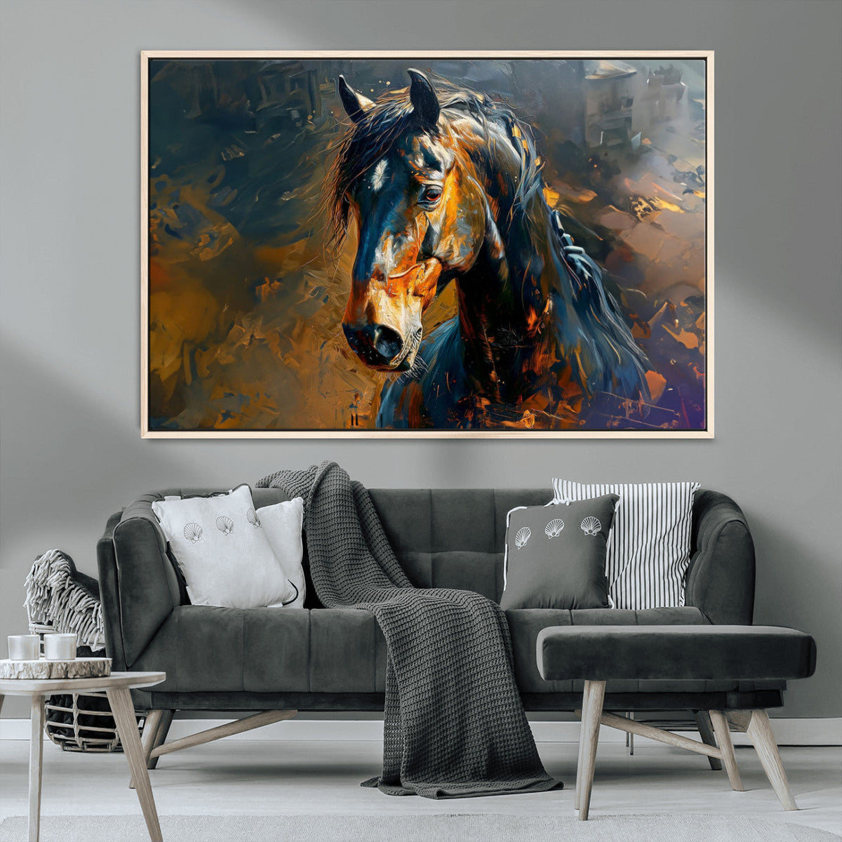 Abstract Horse Wall Art Canvas Print | Farmhouse Wall Decor