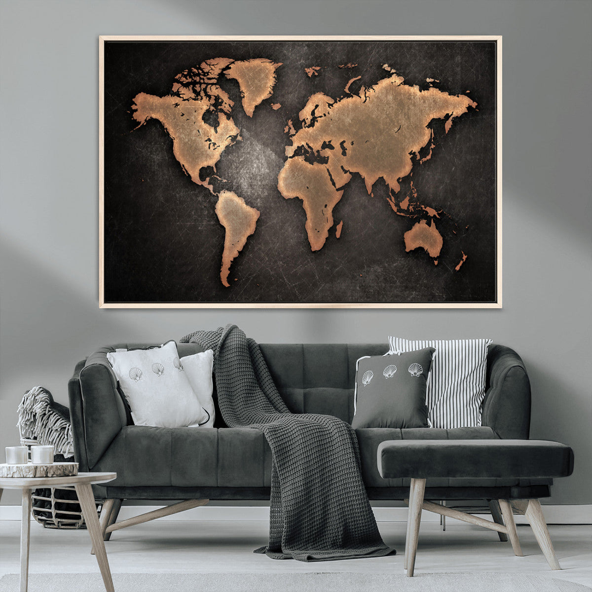 World Map Canvas Print – Framed Travel Map Wall Art for