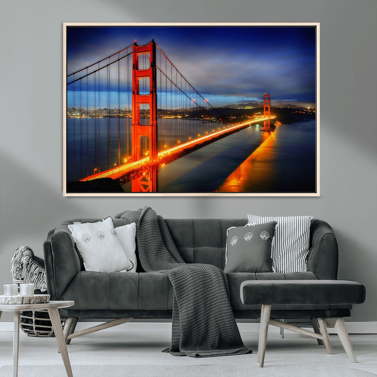 Large Wall Art San Francisco Canvas Print - Wonderful Golden