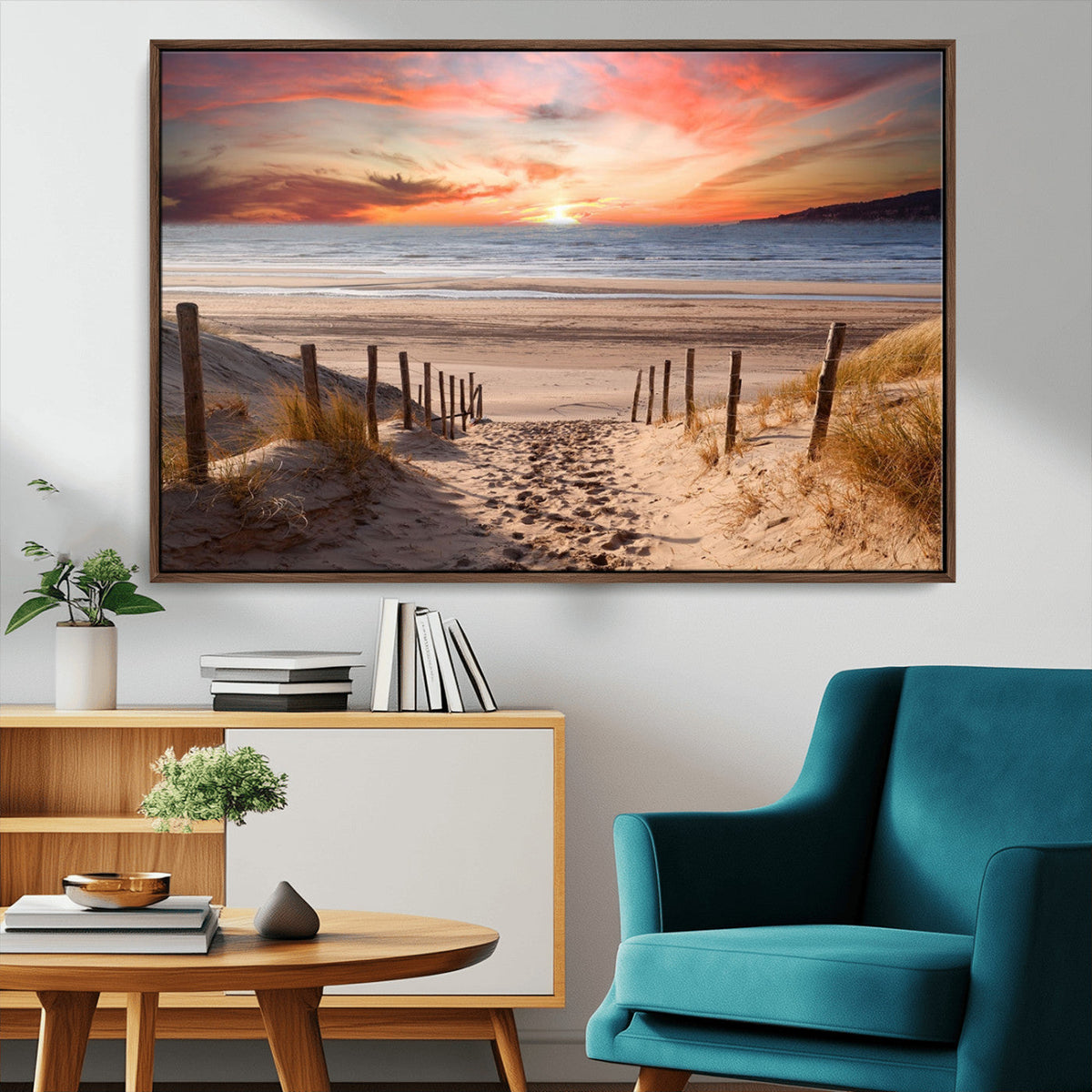 Sunset on the Sea Wall Art Canvas Print
