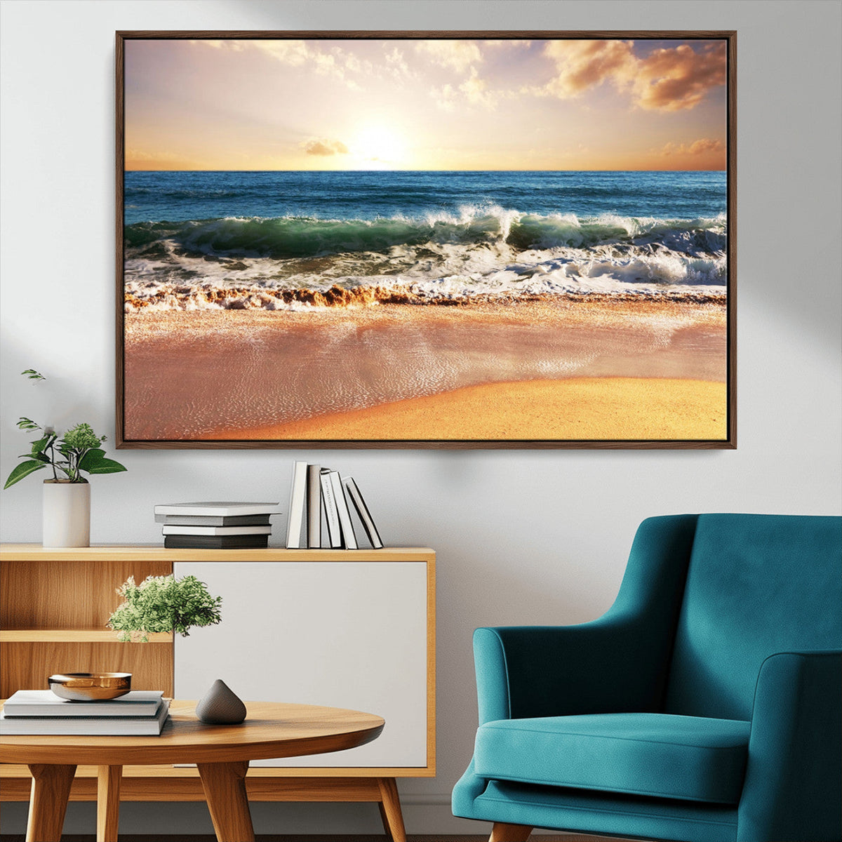 Serene Beach Path Canvas Art, Giclee Canvas Print with