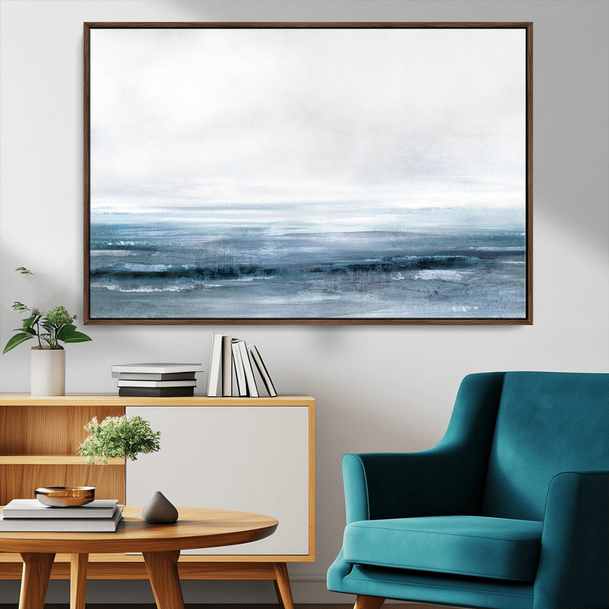 Blue Ocean Abstract Artwork Wall Art Canvas Print