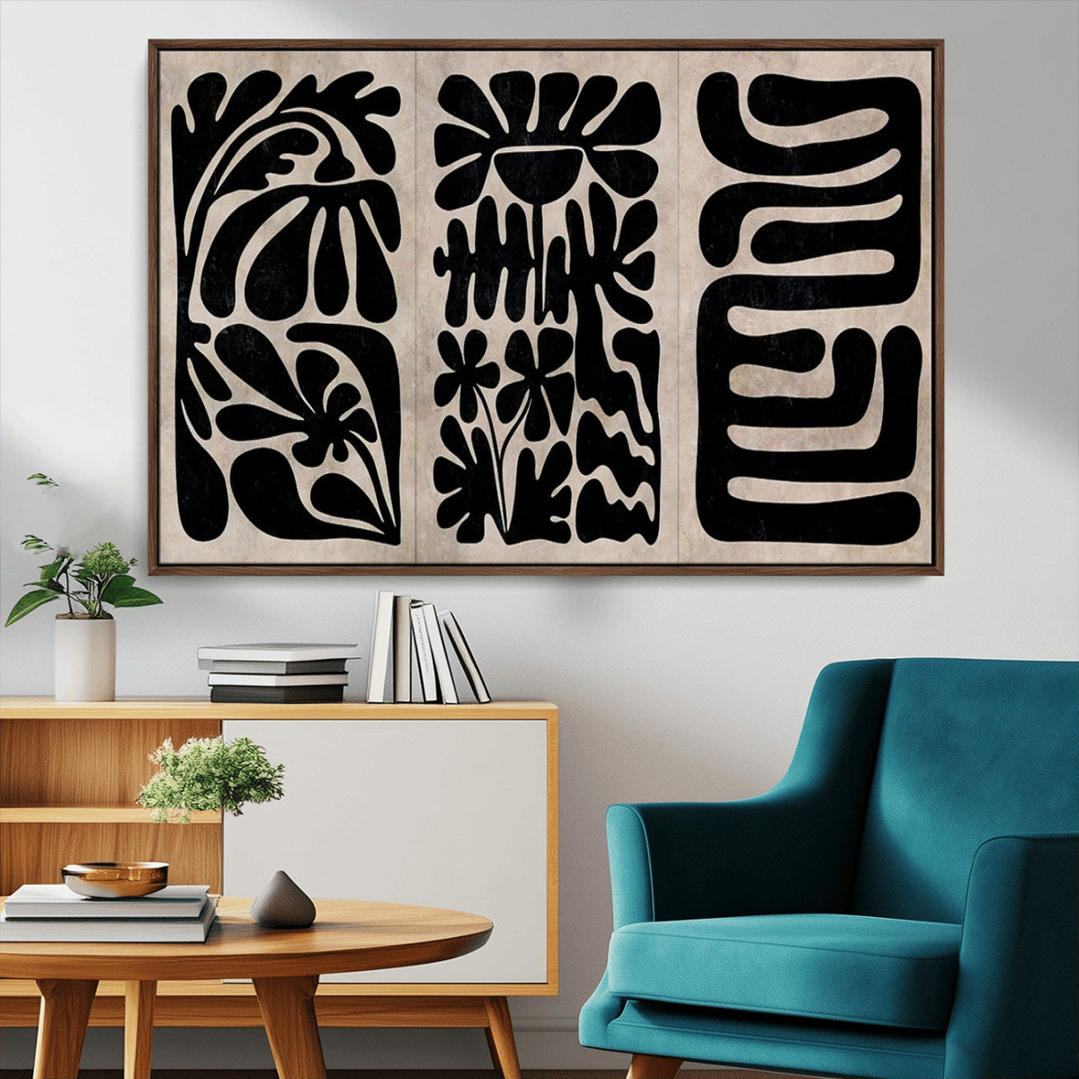 Canvas Print Wall Art Abstract Art Boho, Framed Boho Art
