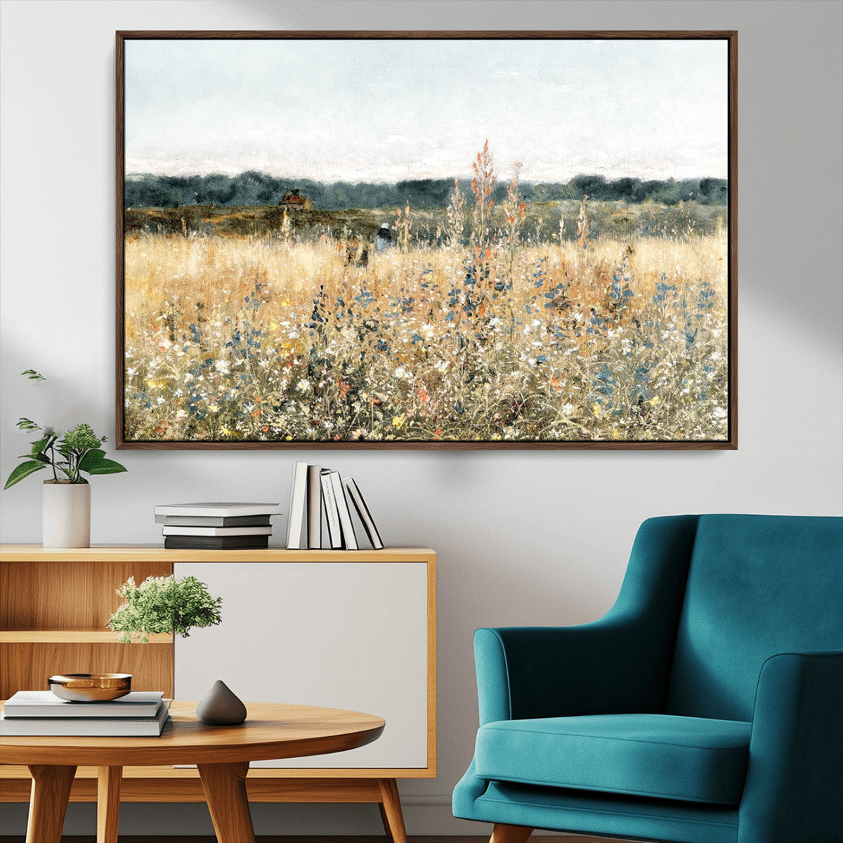 Wildflower Field Wall Art Canvas | Nature-Inspired Landscape