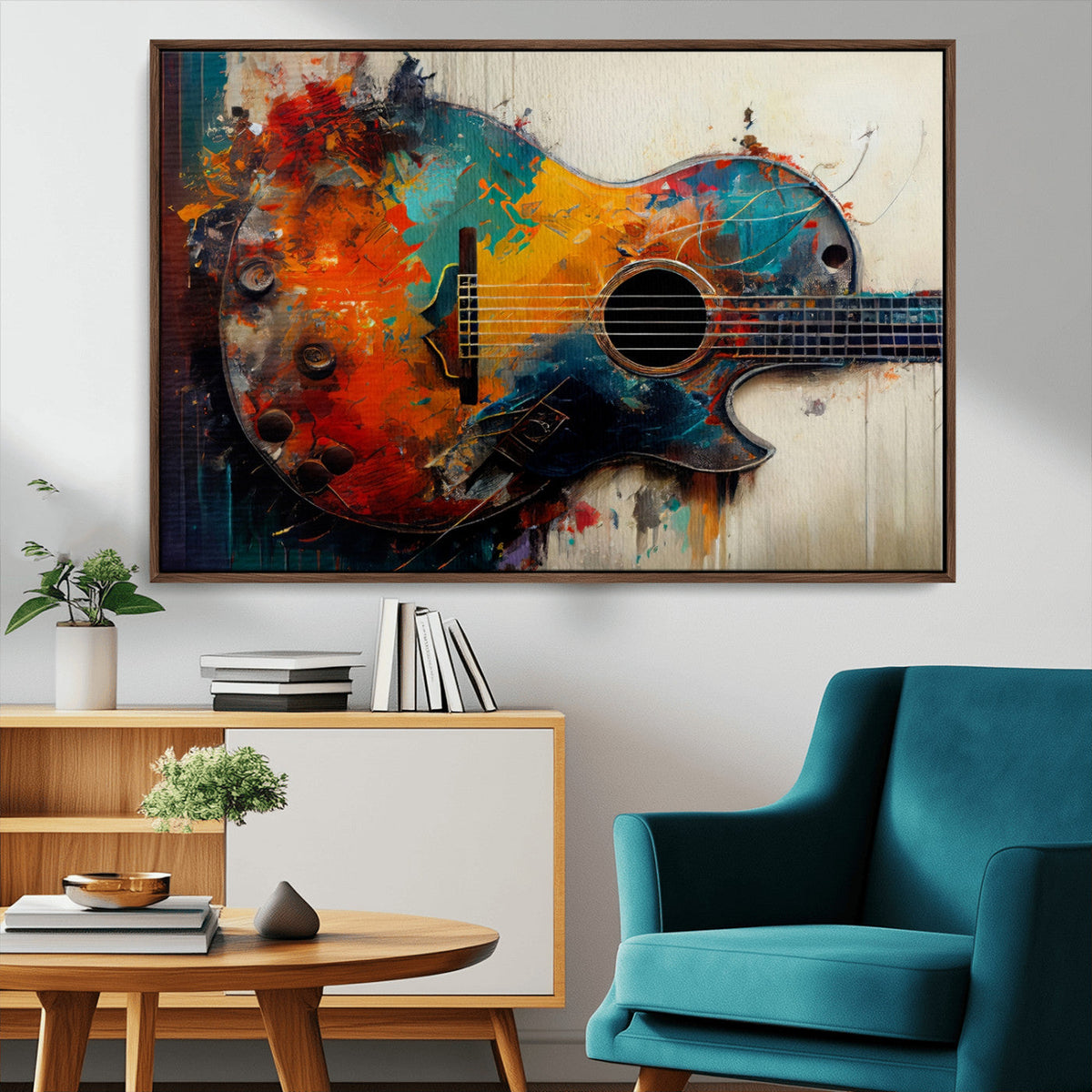 Abstract Guitar Wall Art Canvas | Vibrant Music-Inspired Art