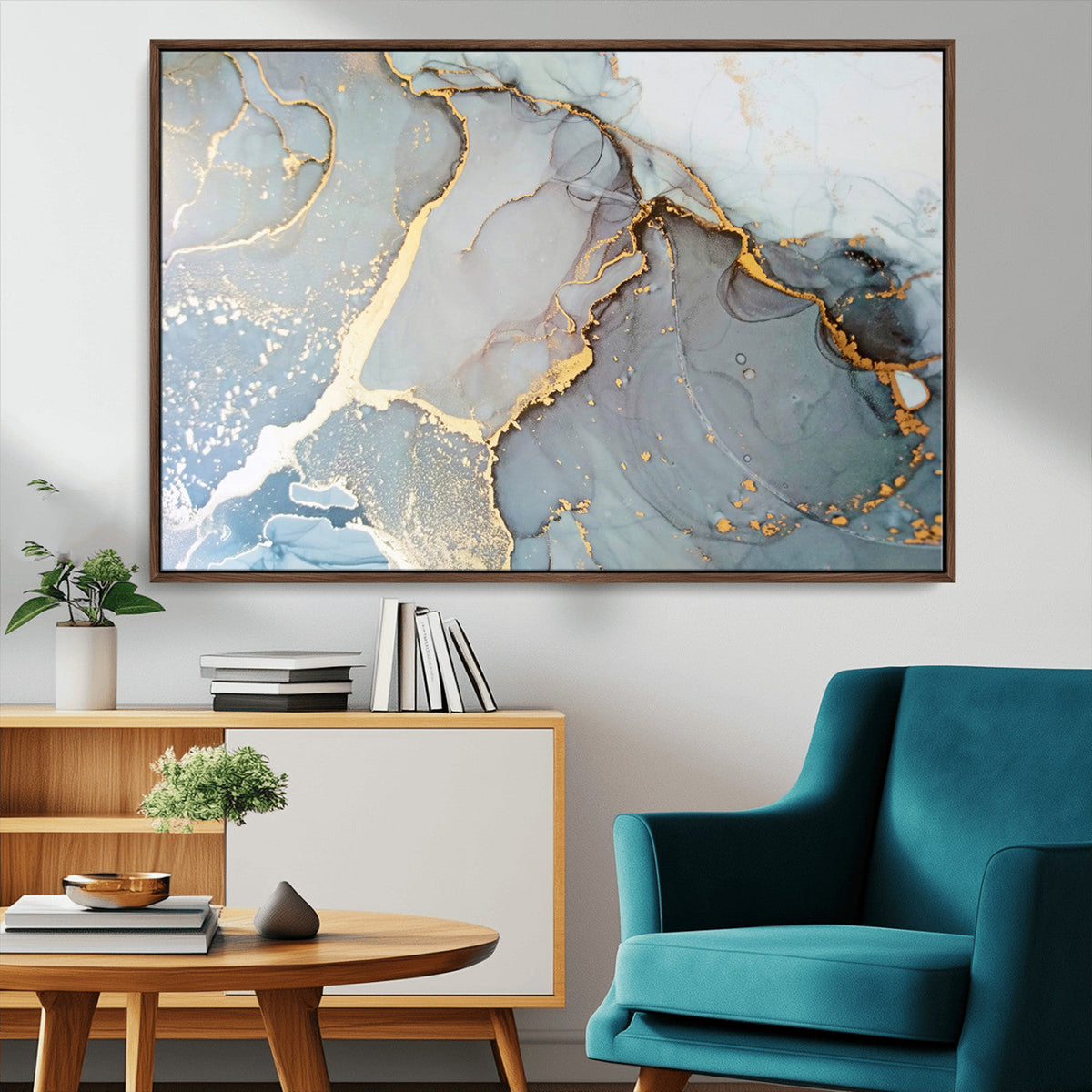 Large Abstract Marble Wall Art Canvas Print for Living Room