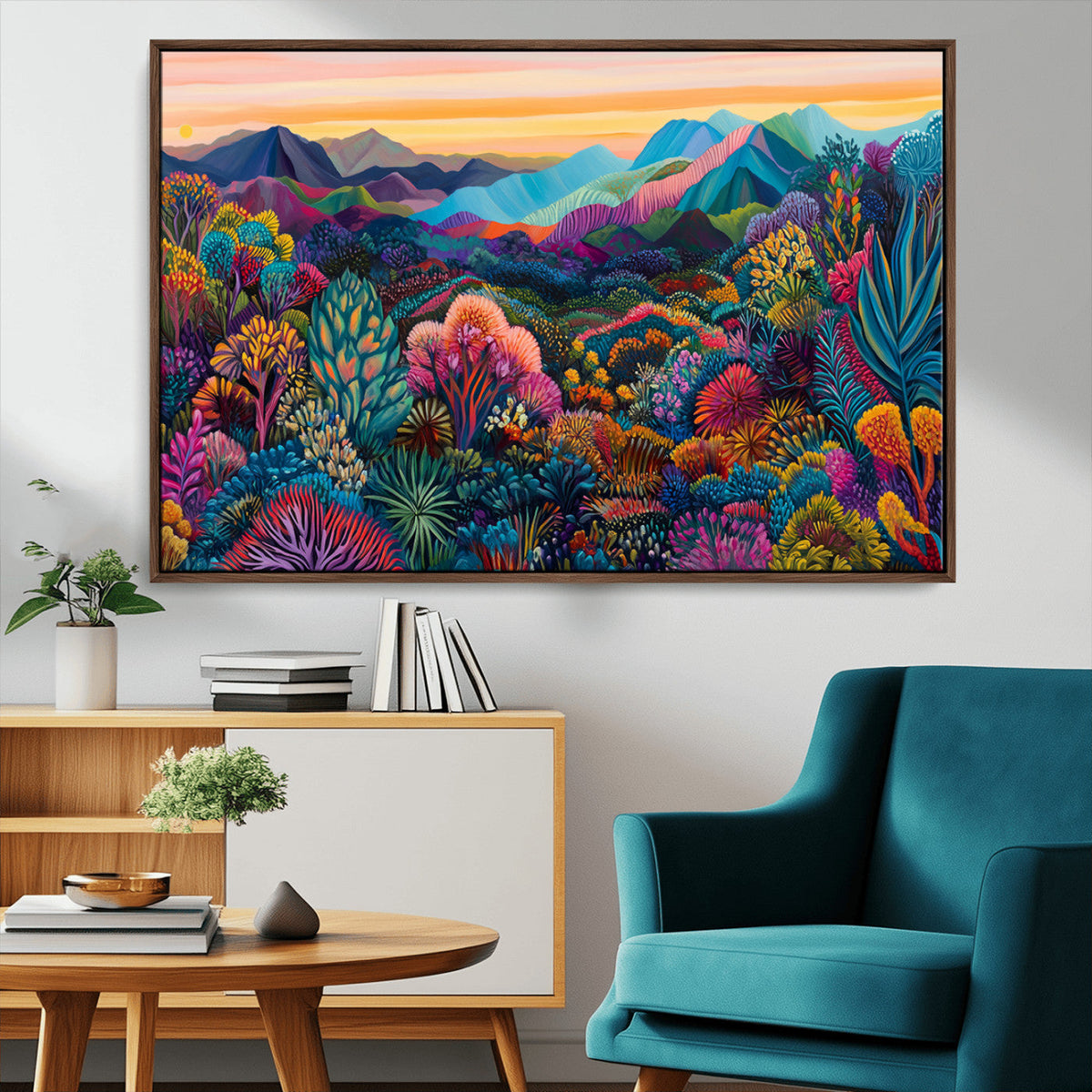 Colorful Abstract Landscape Wall Art Print Canvas - Vibrant
