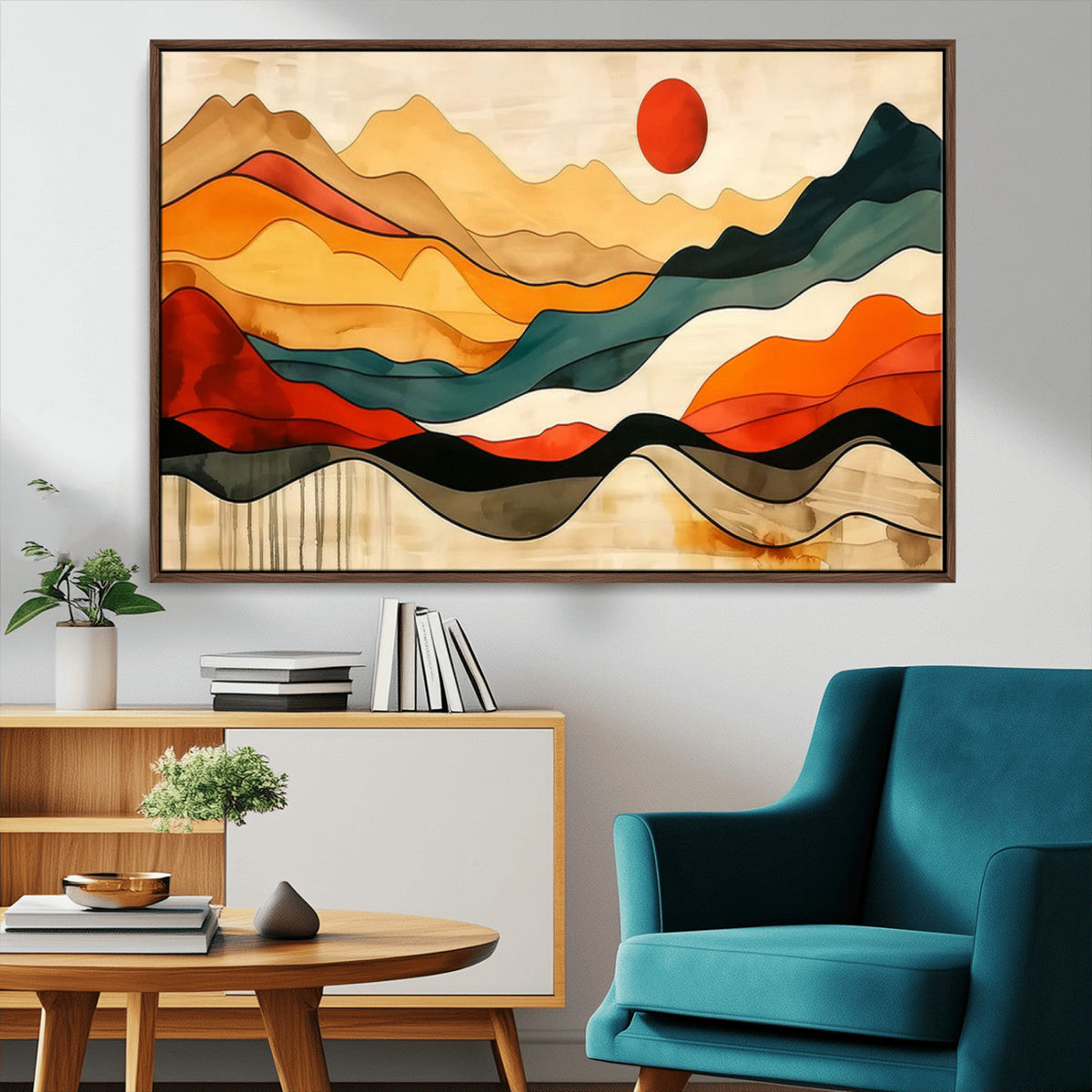 Mid Century Wall Art Print - Abstract Woodland Print -