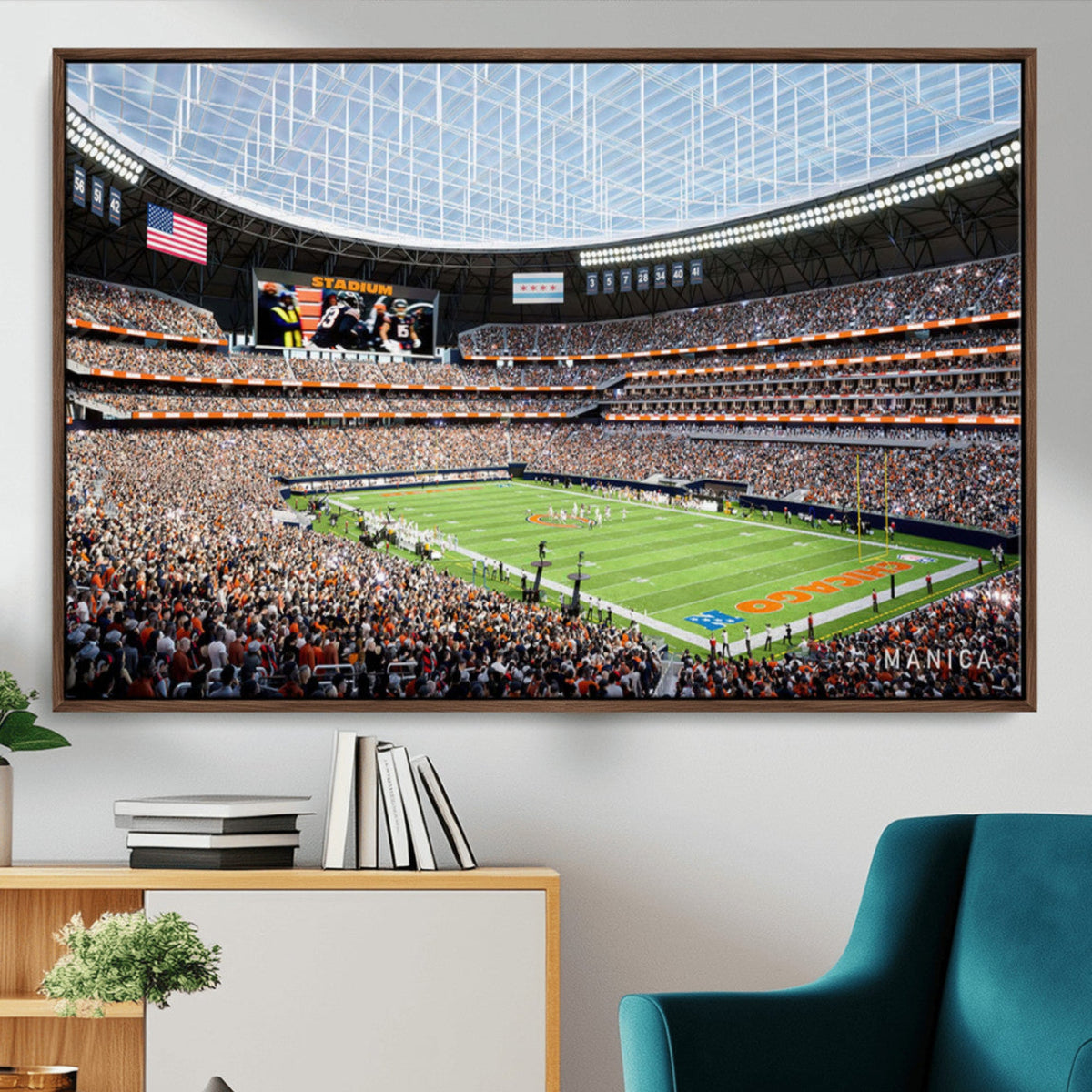Chicago Bears Soldiers Field Wall Art Canvas Print – Framed