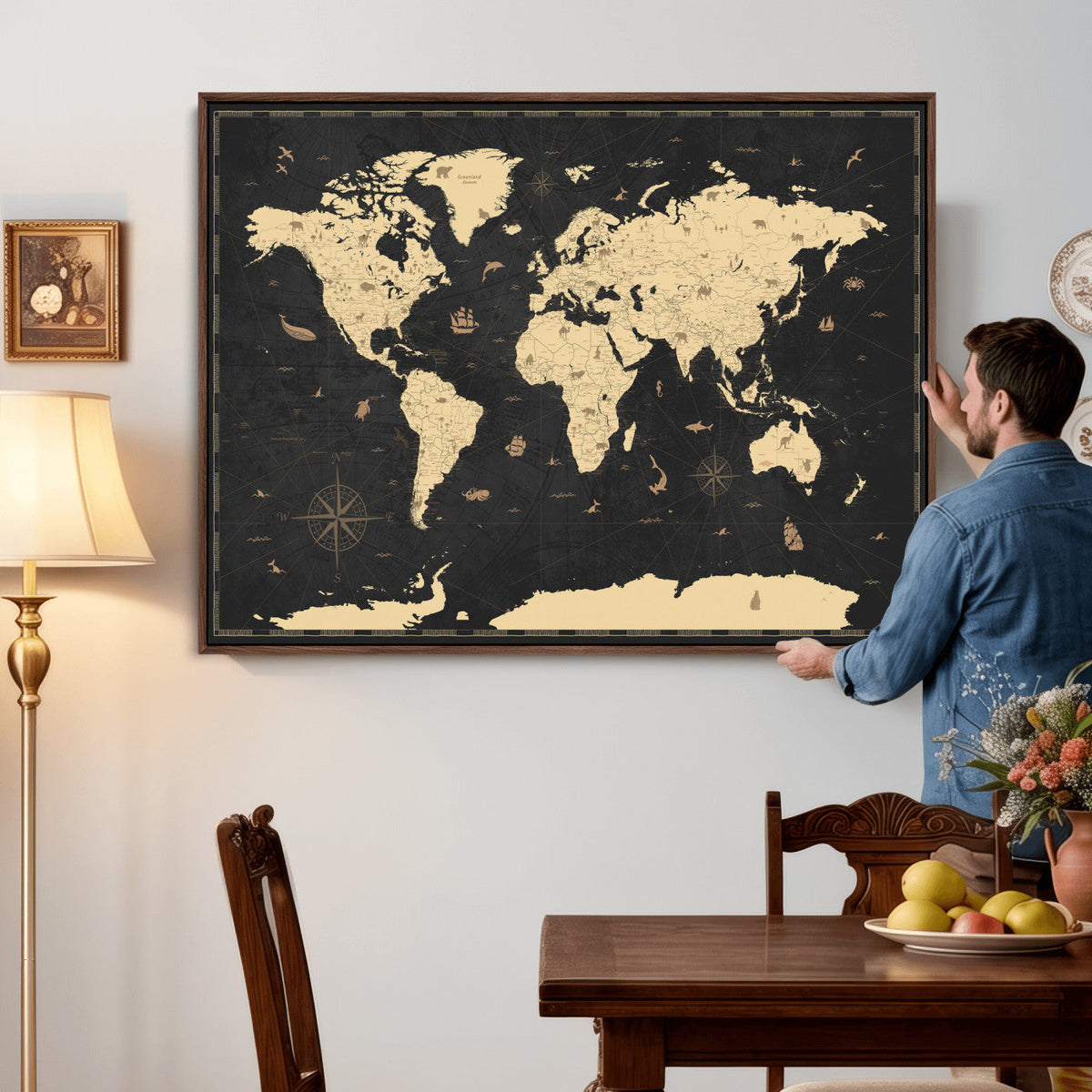 World Map Canvas Print – Detailed Map of the World Wall Art