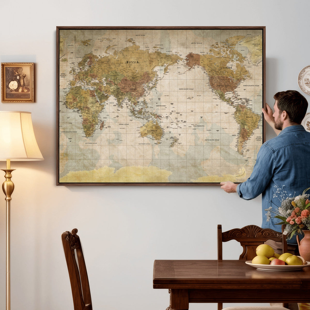 World Map Canvas Print – Detailed Map of the World Wall Art