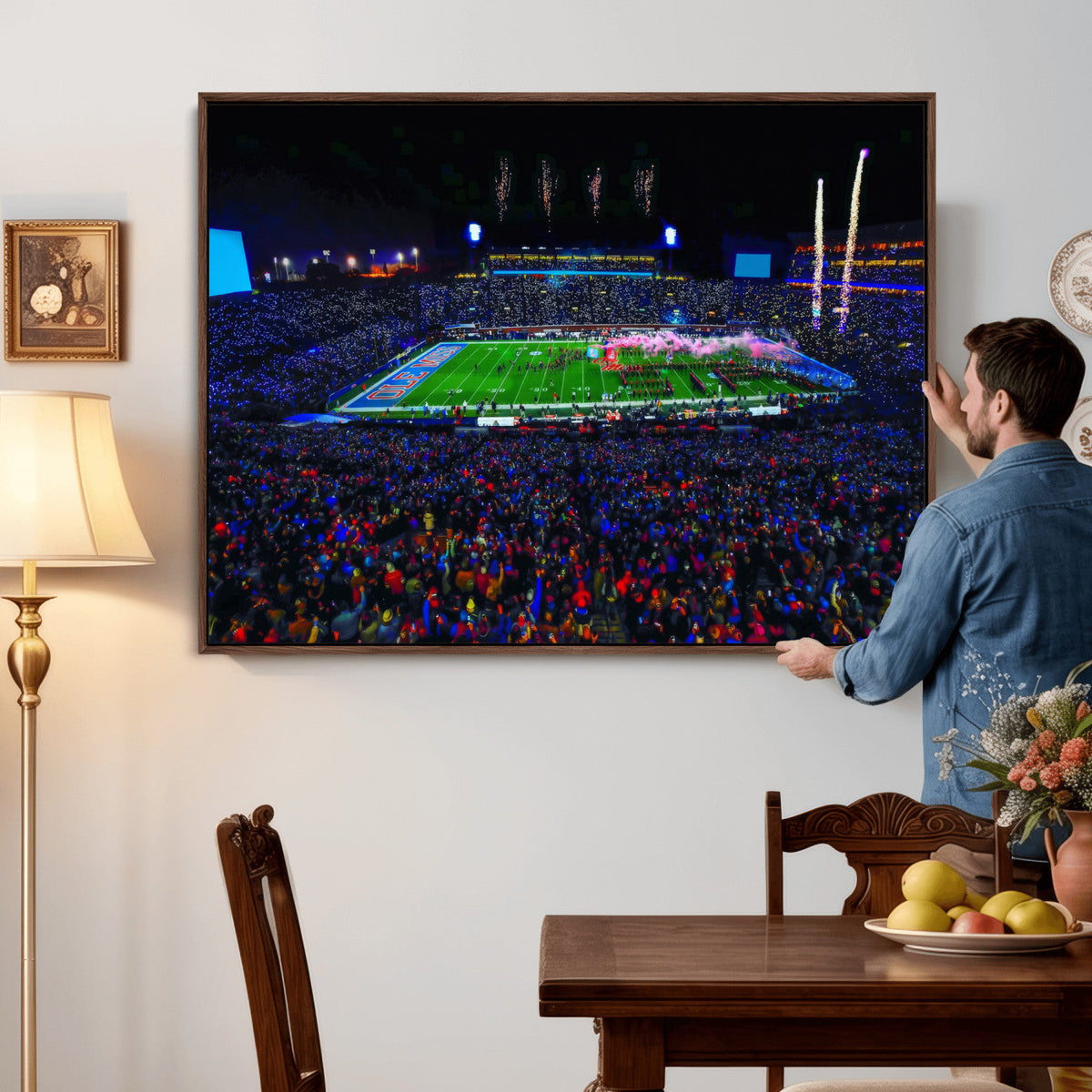 Ole Miss Rebels Vaught Hemingway Stadium Wall Art Canvas