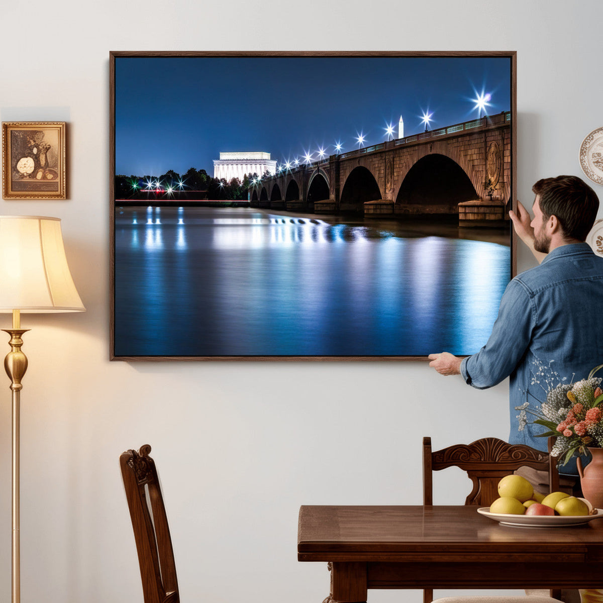Washington DC Wall Art Canvas Print – Lincoln Memorial Night