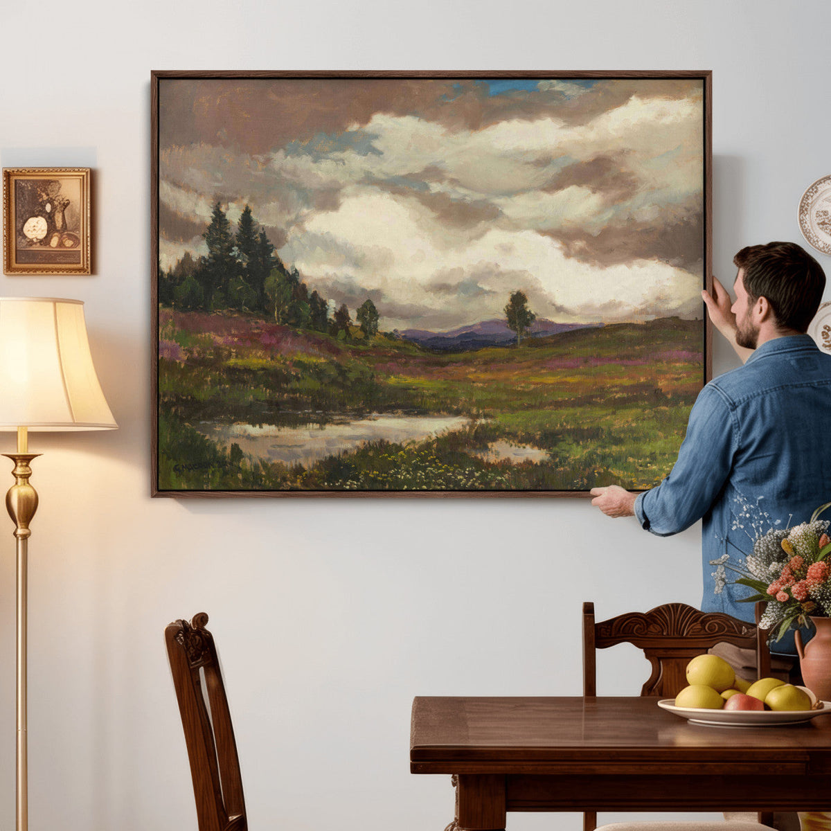 Gustav Macoun Heathland Canvas Print, Czech Landscape Oil