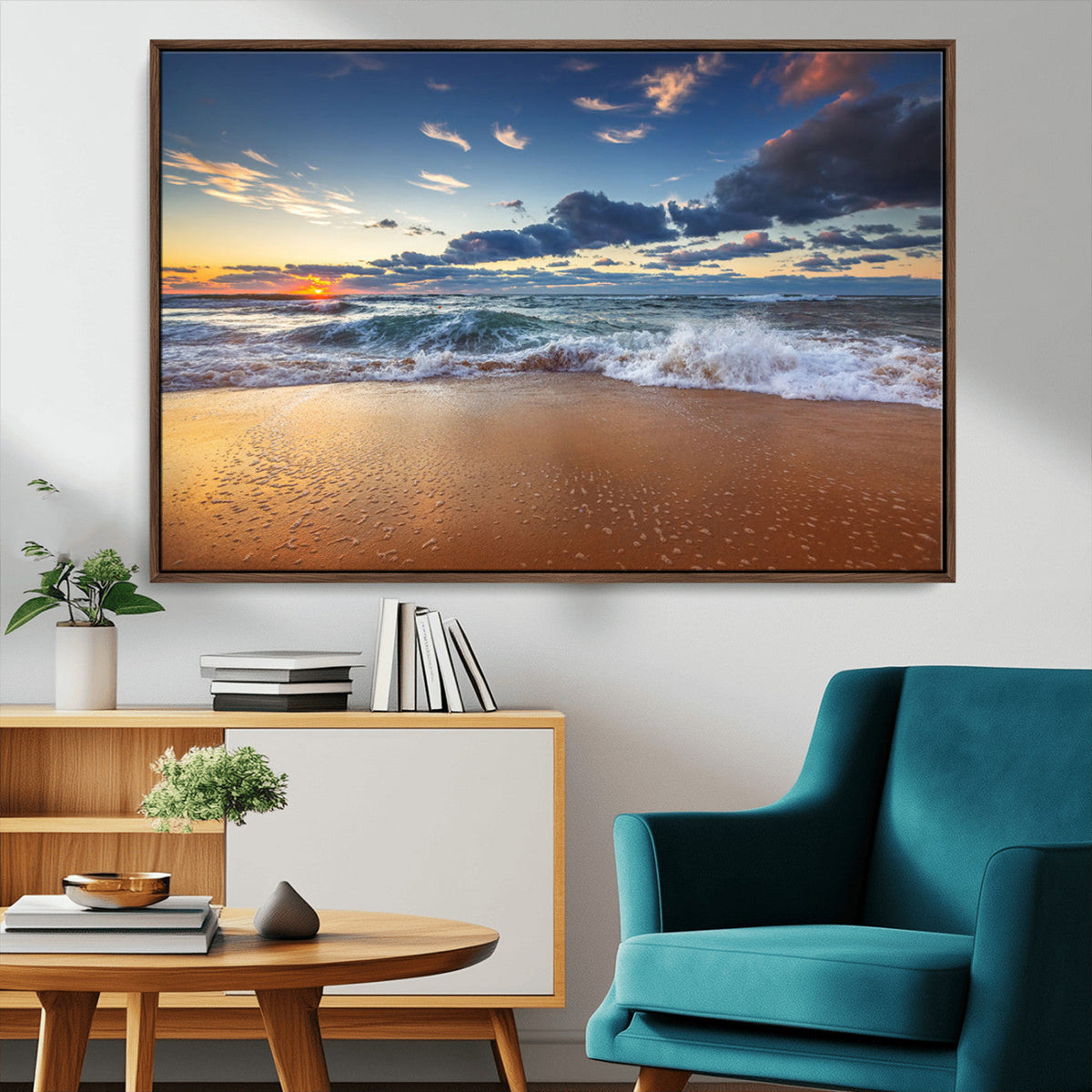 Beach Canvas Wall Art - Coastal Seascape Print for Living